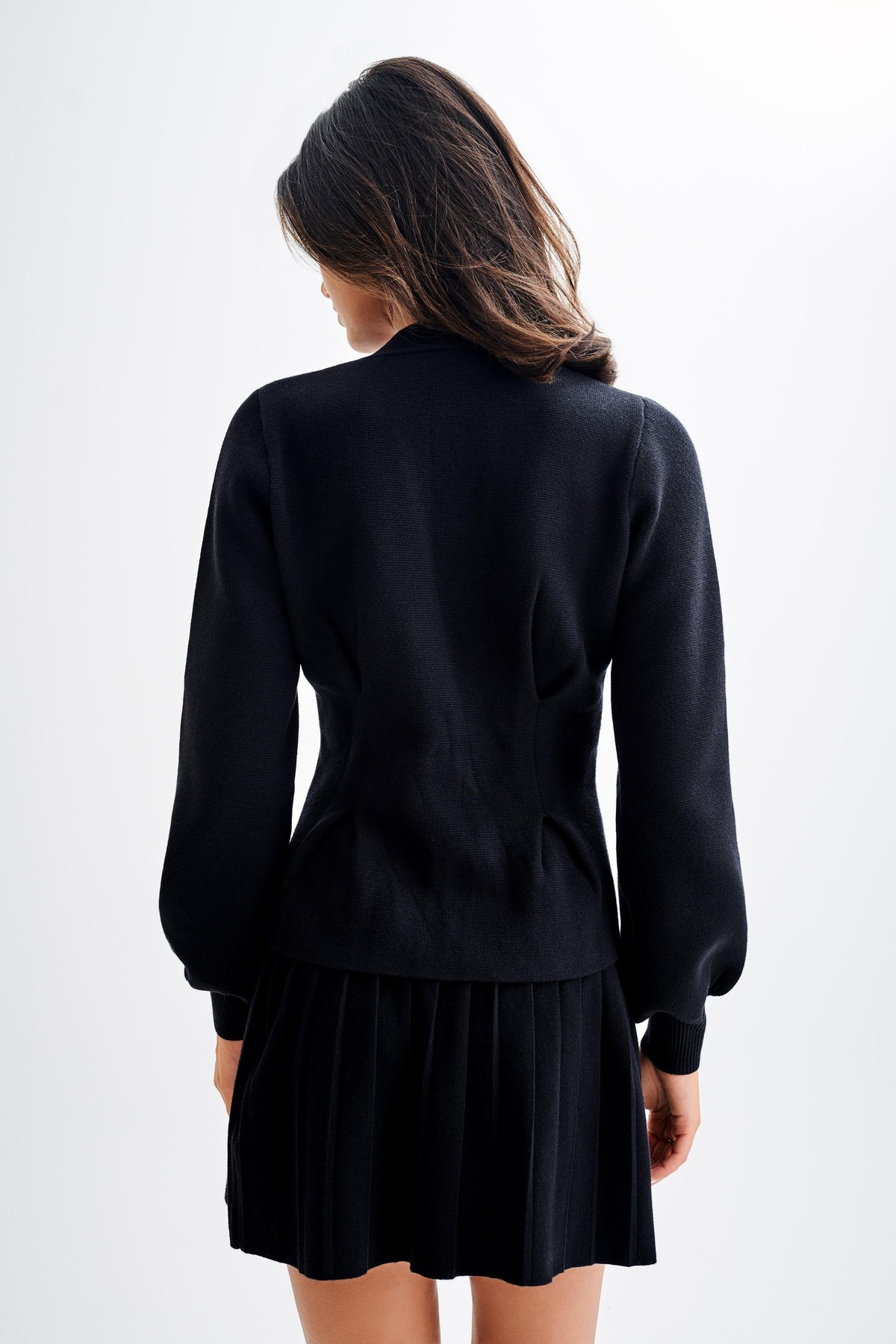 Beverly Knit Cinched Cardigan - Black #2