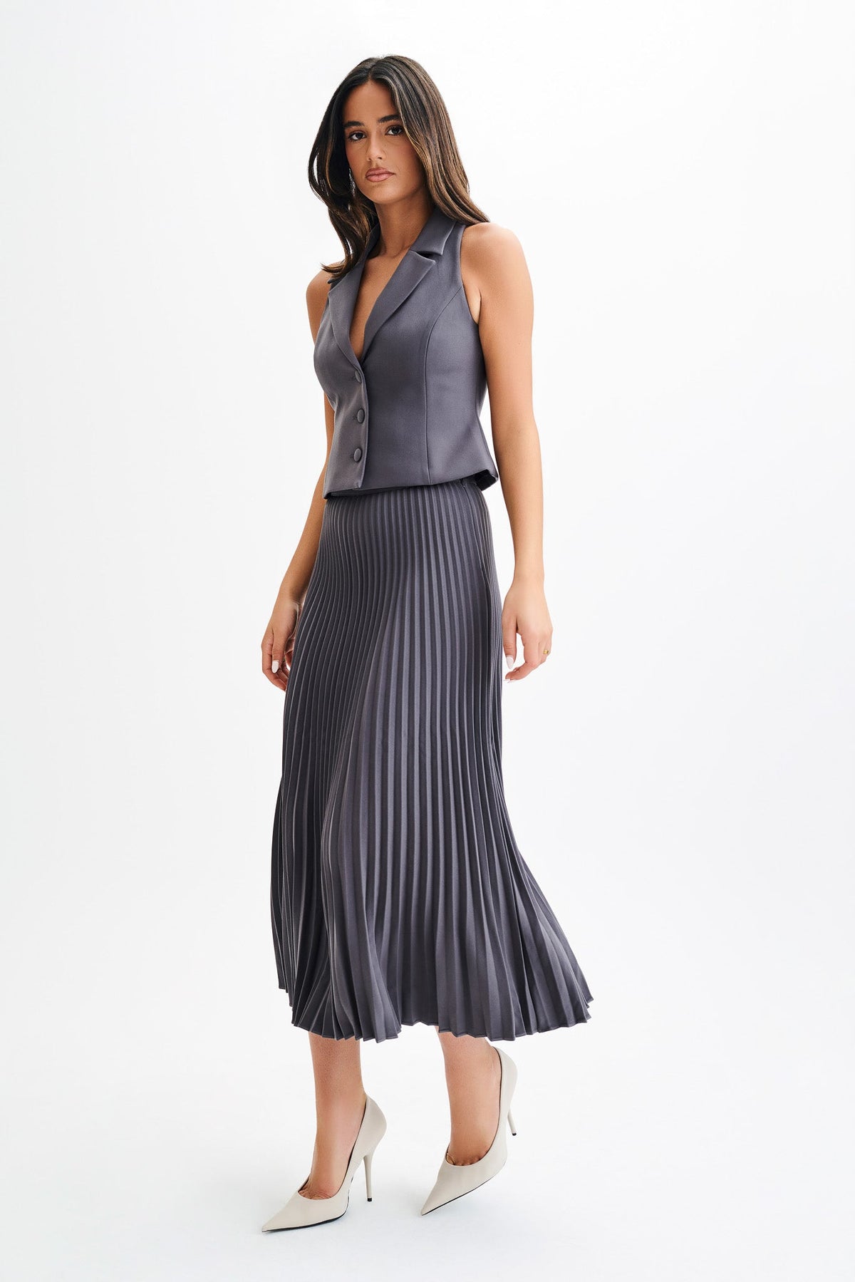 Mura Suiting Vest - Charcoal #7