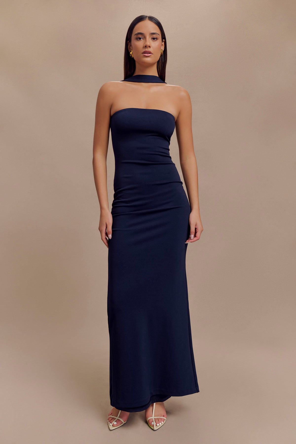 Velma Halter Collar Maxi Dress - Dark Navy #4