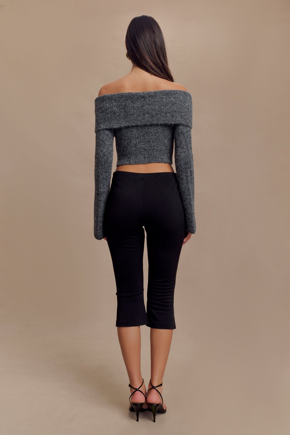 Layla Flared Crepe Capri Pants - Black #5