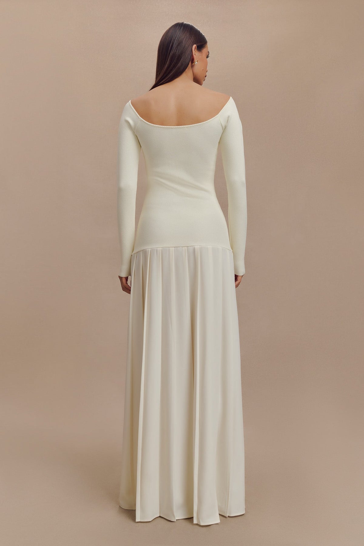 Presley Knit Off Shoulder Maxi Dress - Ivory #3