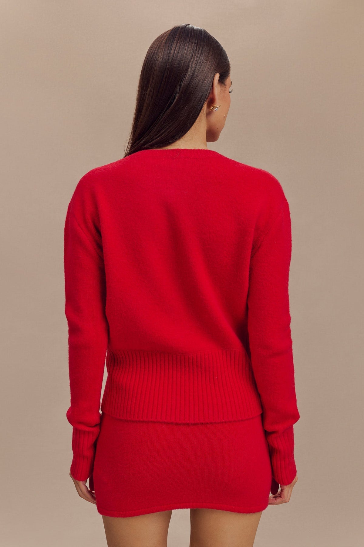 Genevieve Oversized Knit Cardigan - Ruby #4
