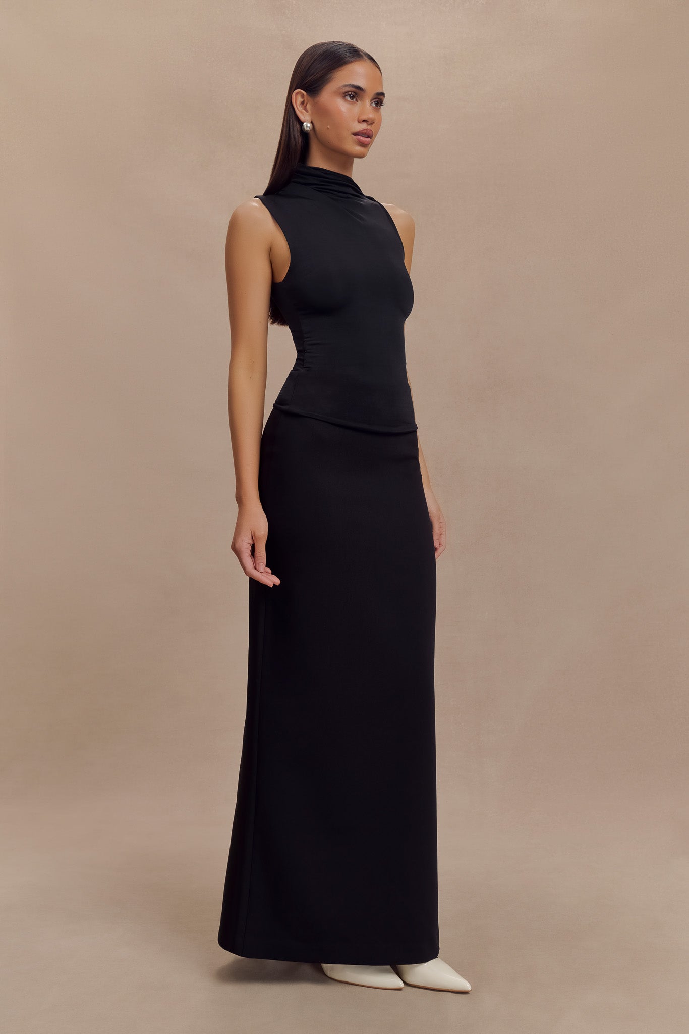 Hadleigh Sleeveless Slinky Top - Black #5