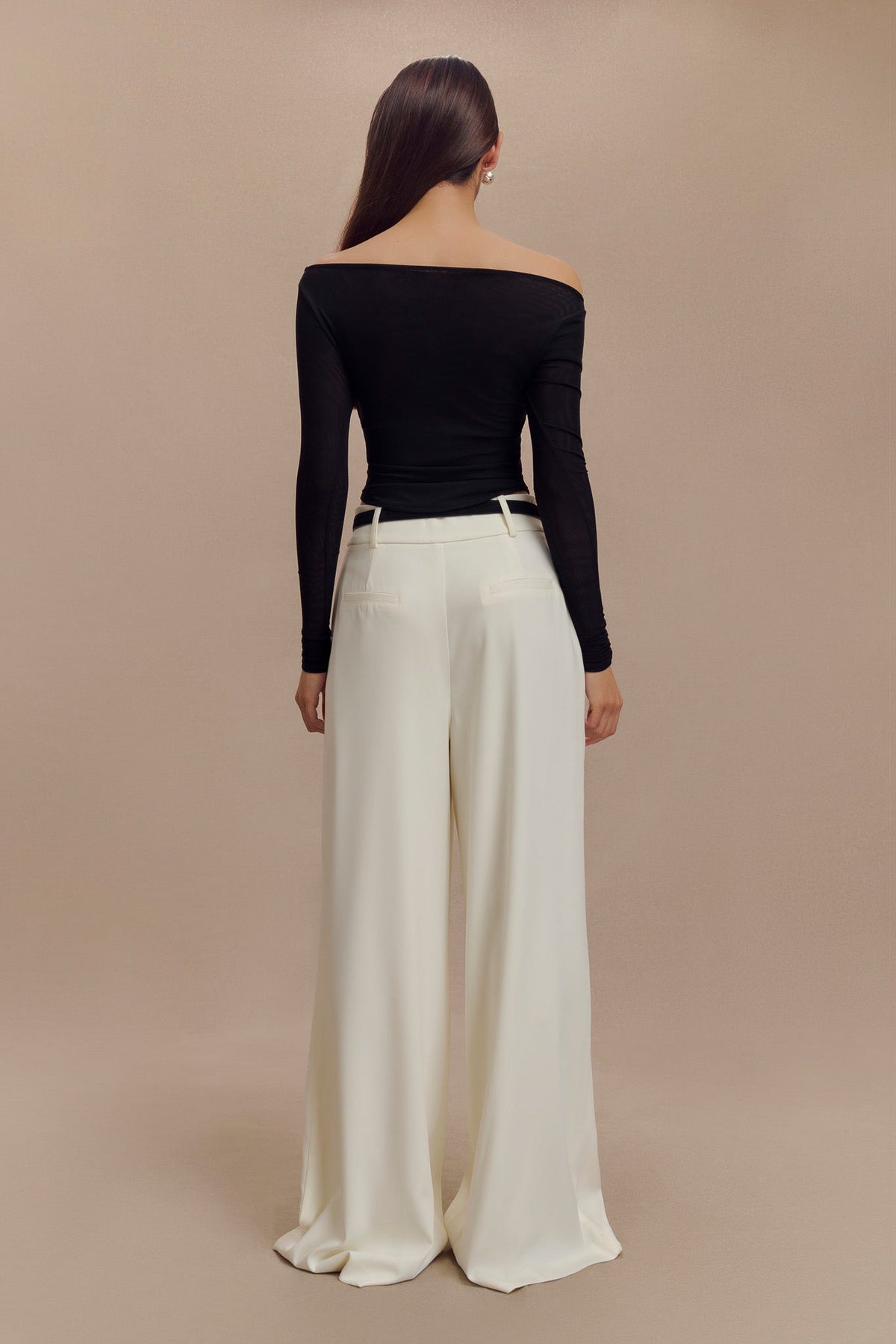 Colette Boat Neck Mesh Top - Black #5
