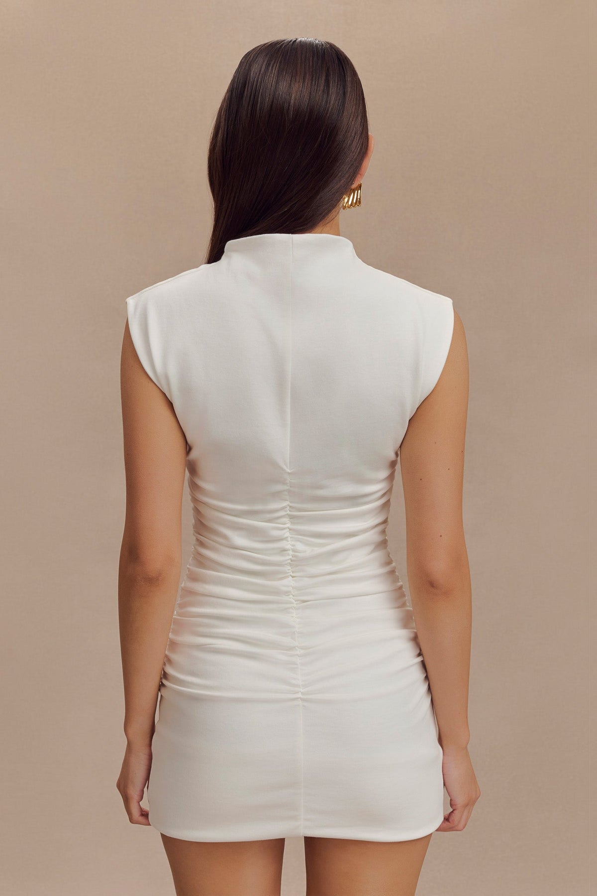 Elliot High Neck Sleeveless Mini Dress - White #2