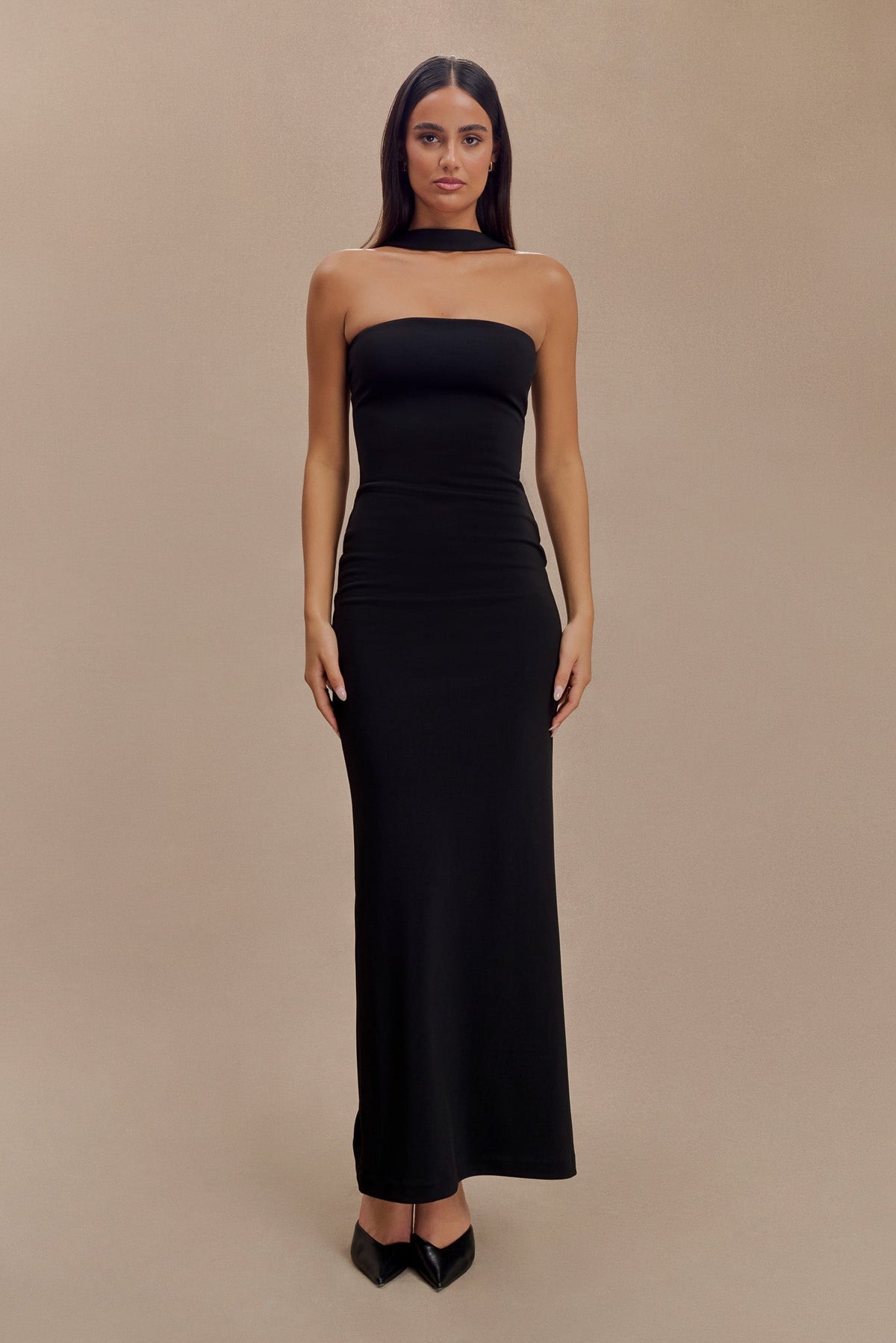 Velma Halter Collar Maxi Dress - Black #3