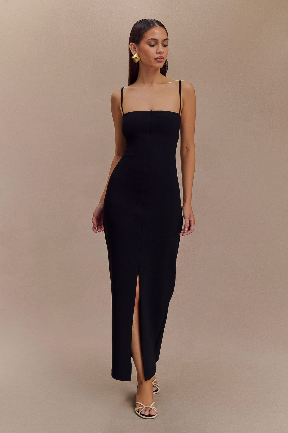 Delia Crepe Maxi Dress - Black #5
