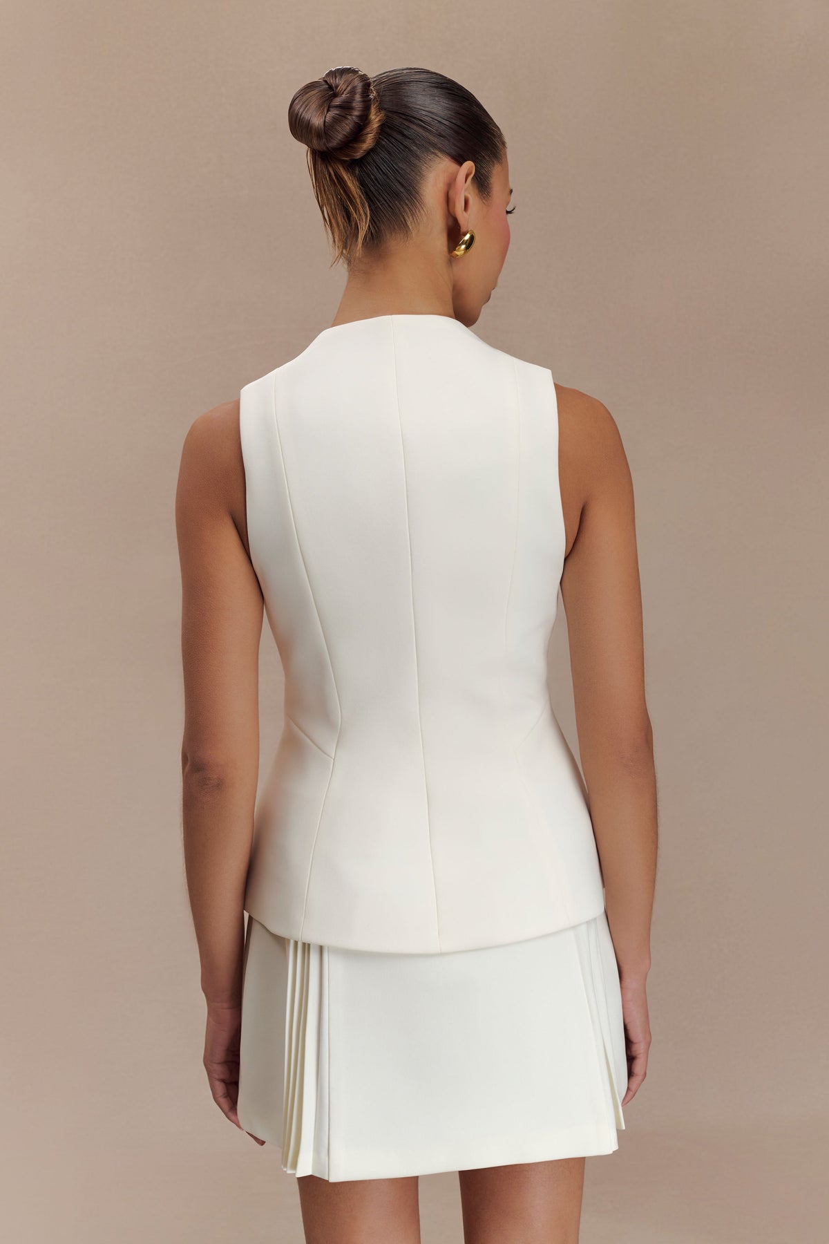 Melinda Structured Vest Top - Ivory #3