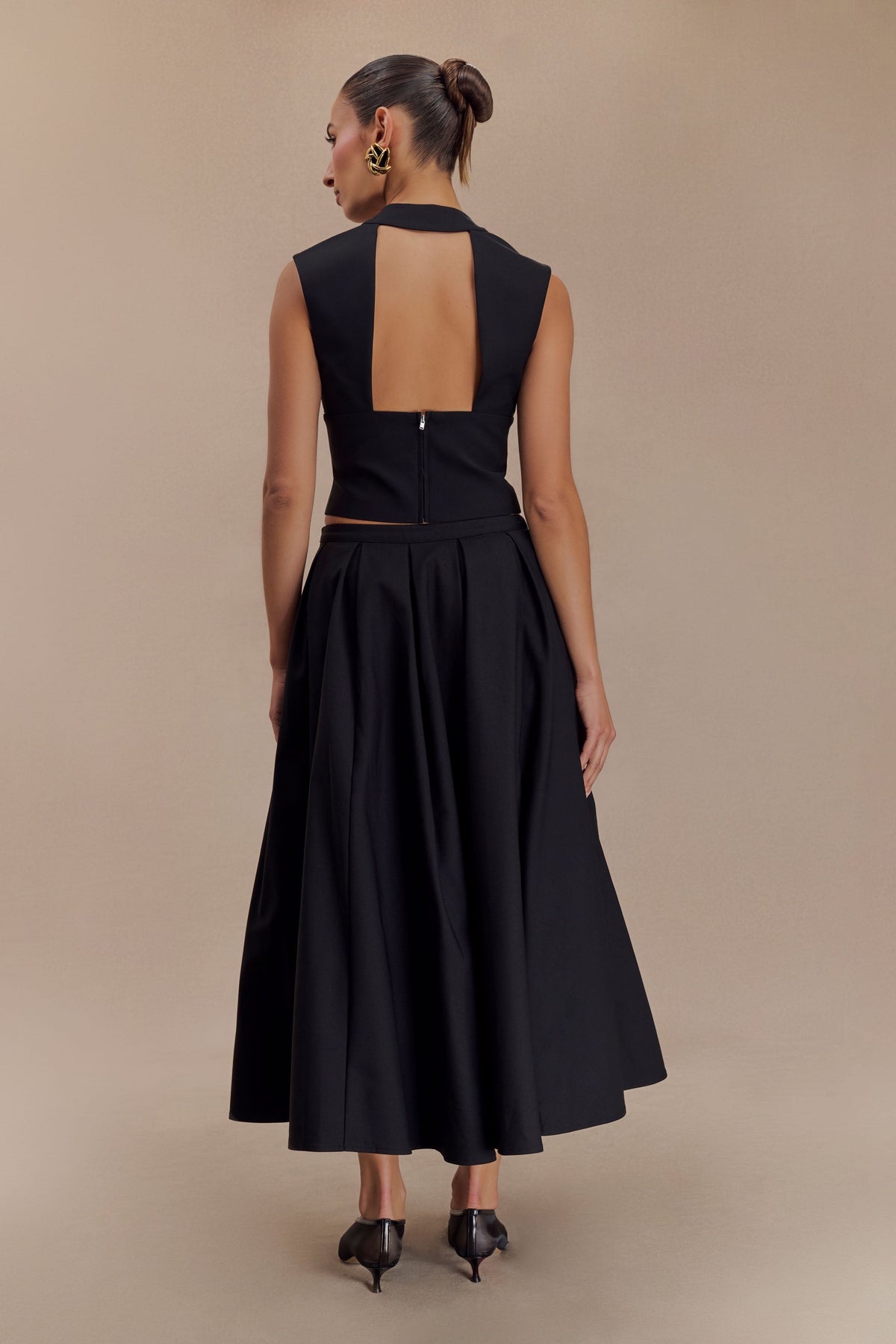 Jemima Cotton Midi Skirt - Black #3