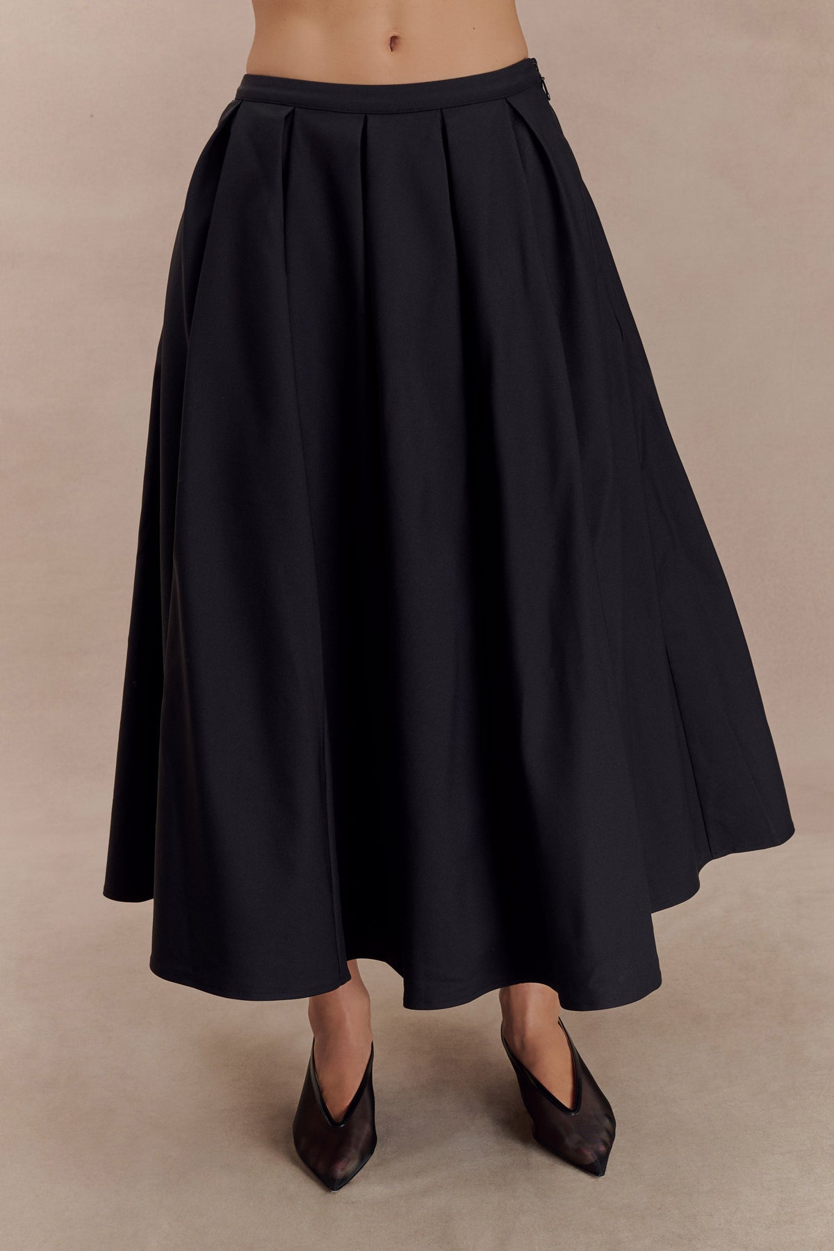 Jemima Cotton Midi Skirt - Black #6
