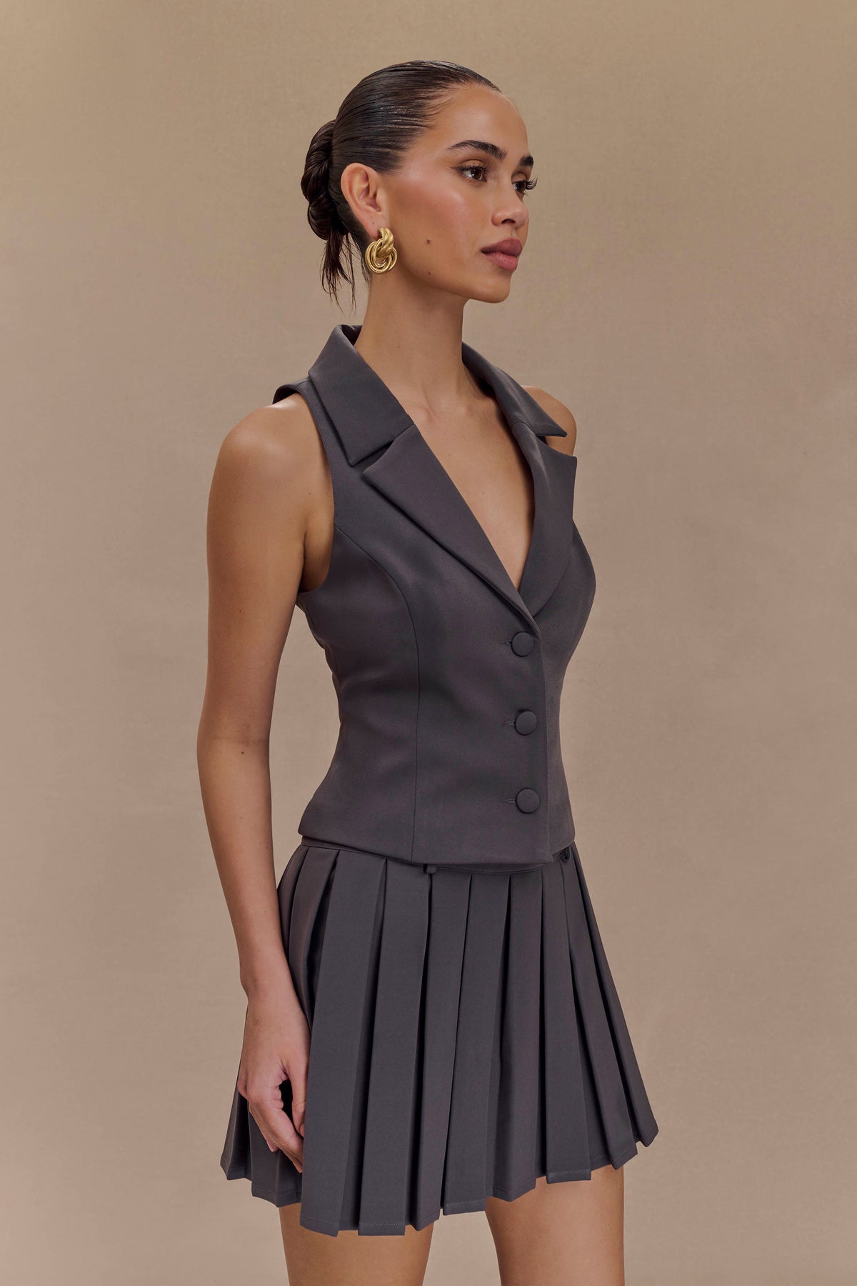 Mura Suiting Vest - Charcoal #4