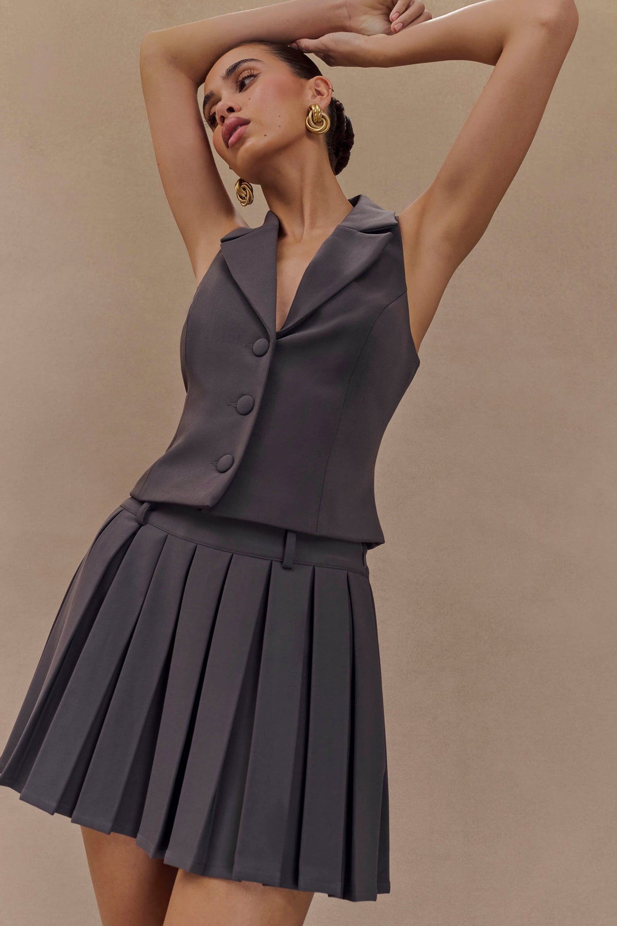 Mura Suiting Vest - Charcoal #3