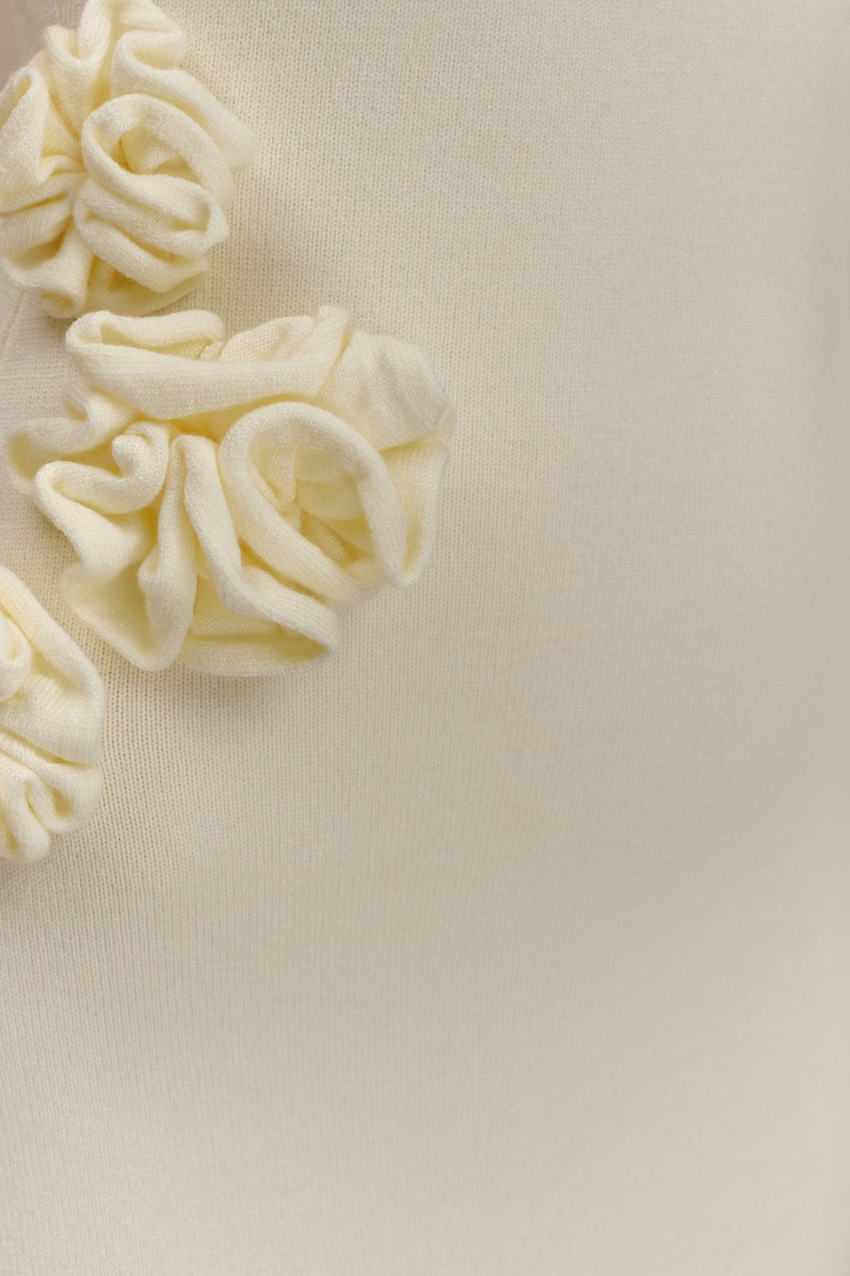 Paloma One Shoulder Knit Maxi Dress With Flowers - Ivory #7