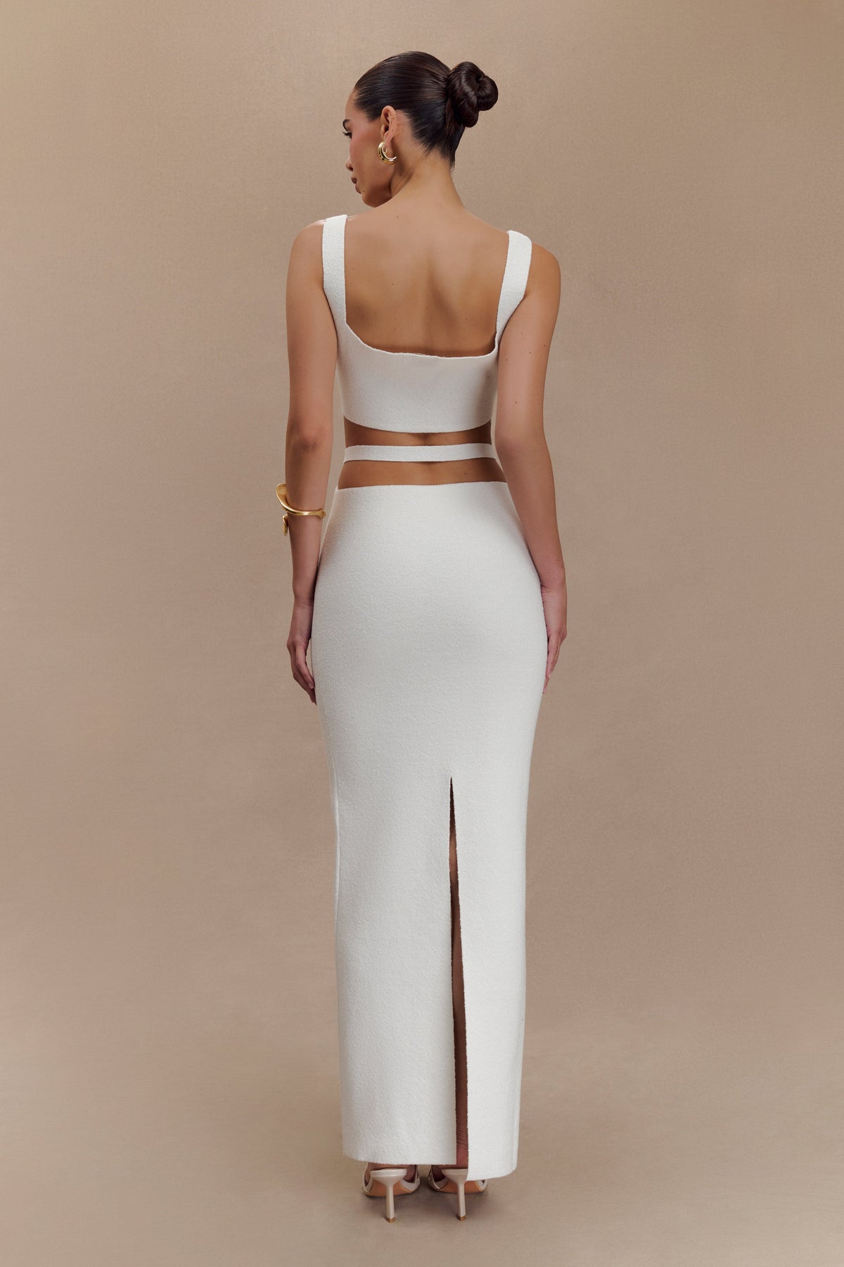 Alysanne Cut Out Knit Maxi Dress - White #2