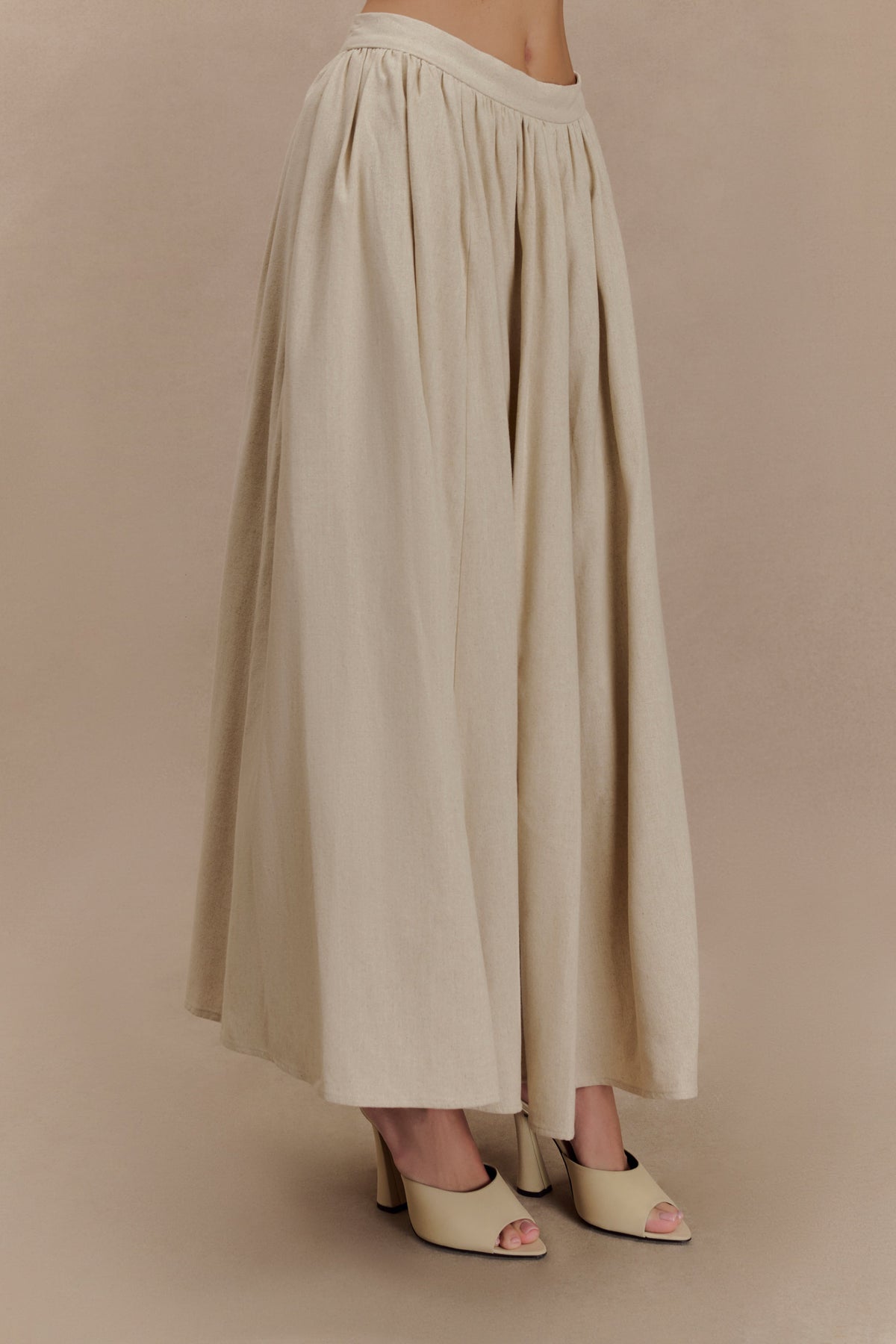 Clarence Linen A-Line Maxi Skirt - Natural #8