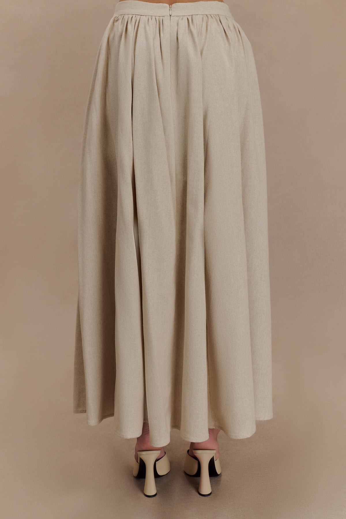 Clarence Linen A-Line Maxi Skirt - Natural #3
