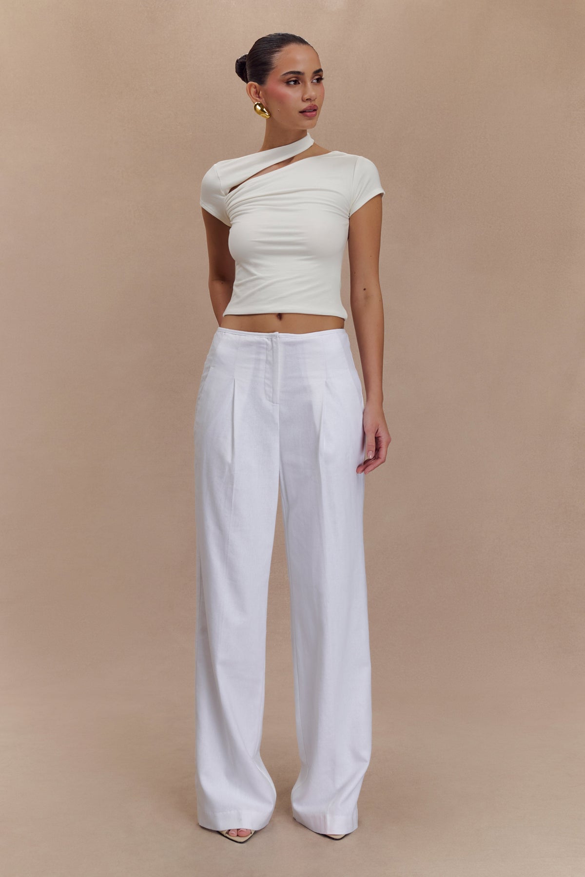 Aurelie Cut Out Short Sleeve Top - Ivory #4