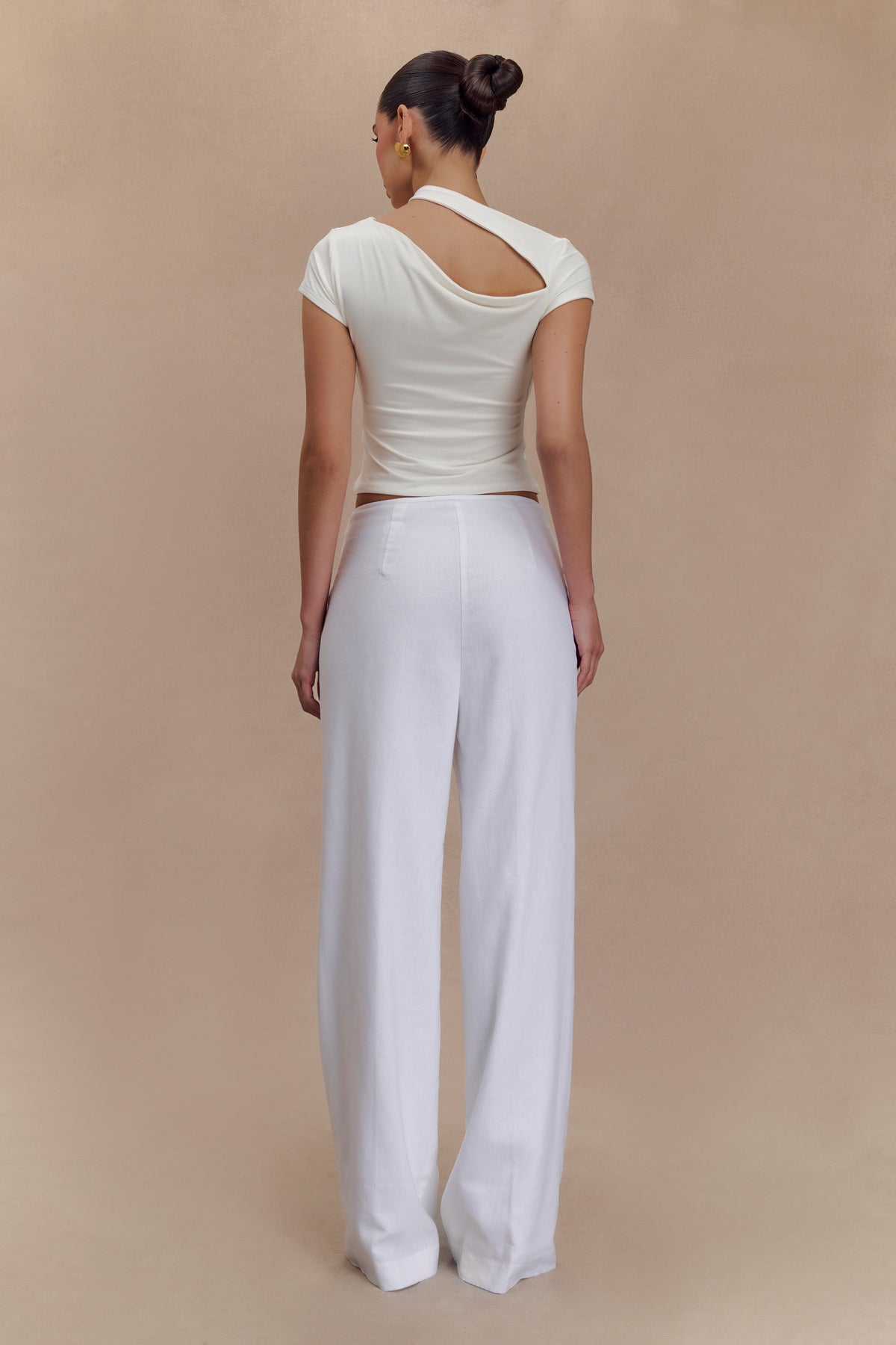 Aurelie Cut Out Short Sleeve Top - Ivory #6