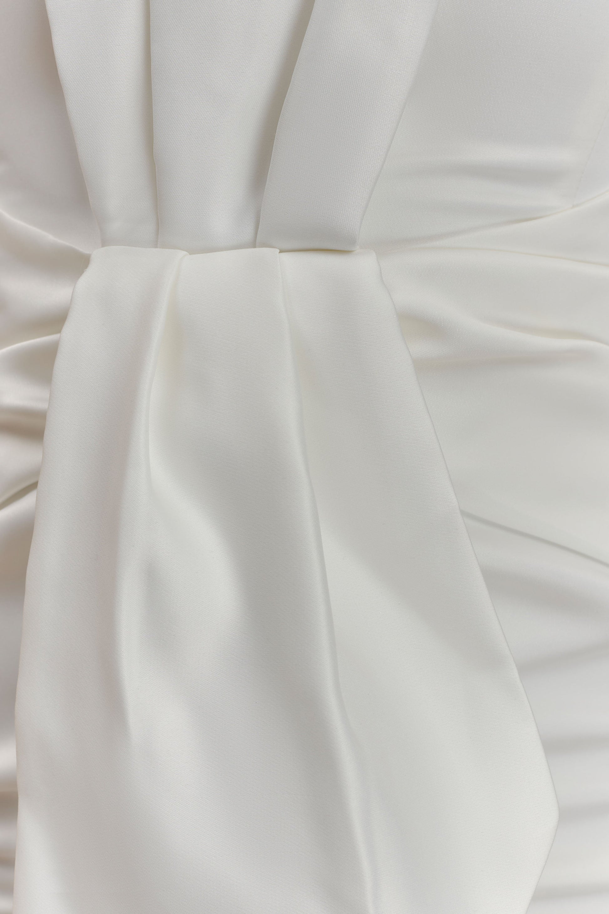 Cyrill Strapless Satin Structured Maxi Dress - White #5