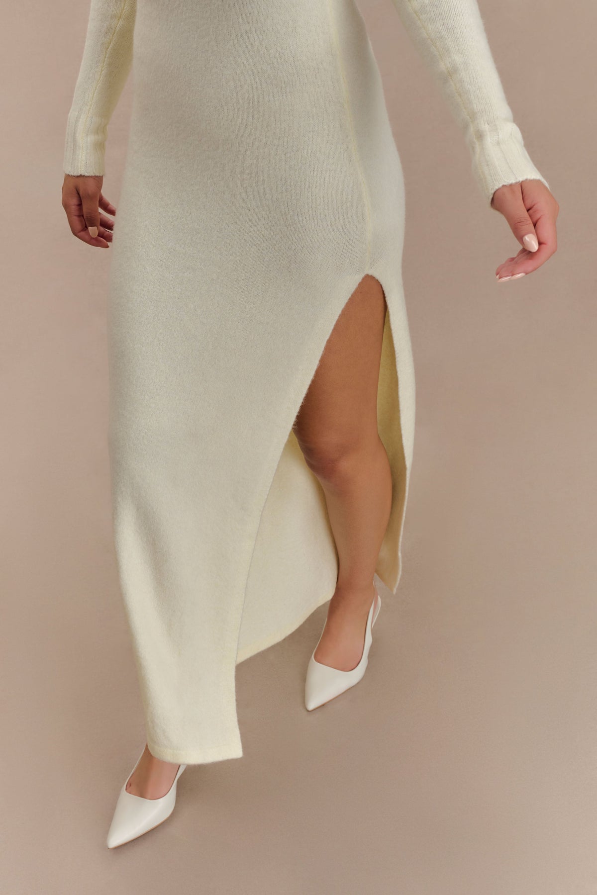 Alessandra Reversible Knit Maxi Dress - Ivory Marle #6