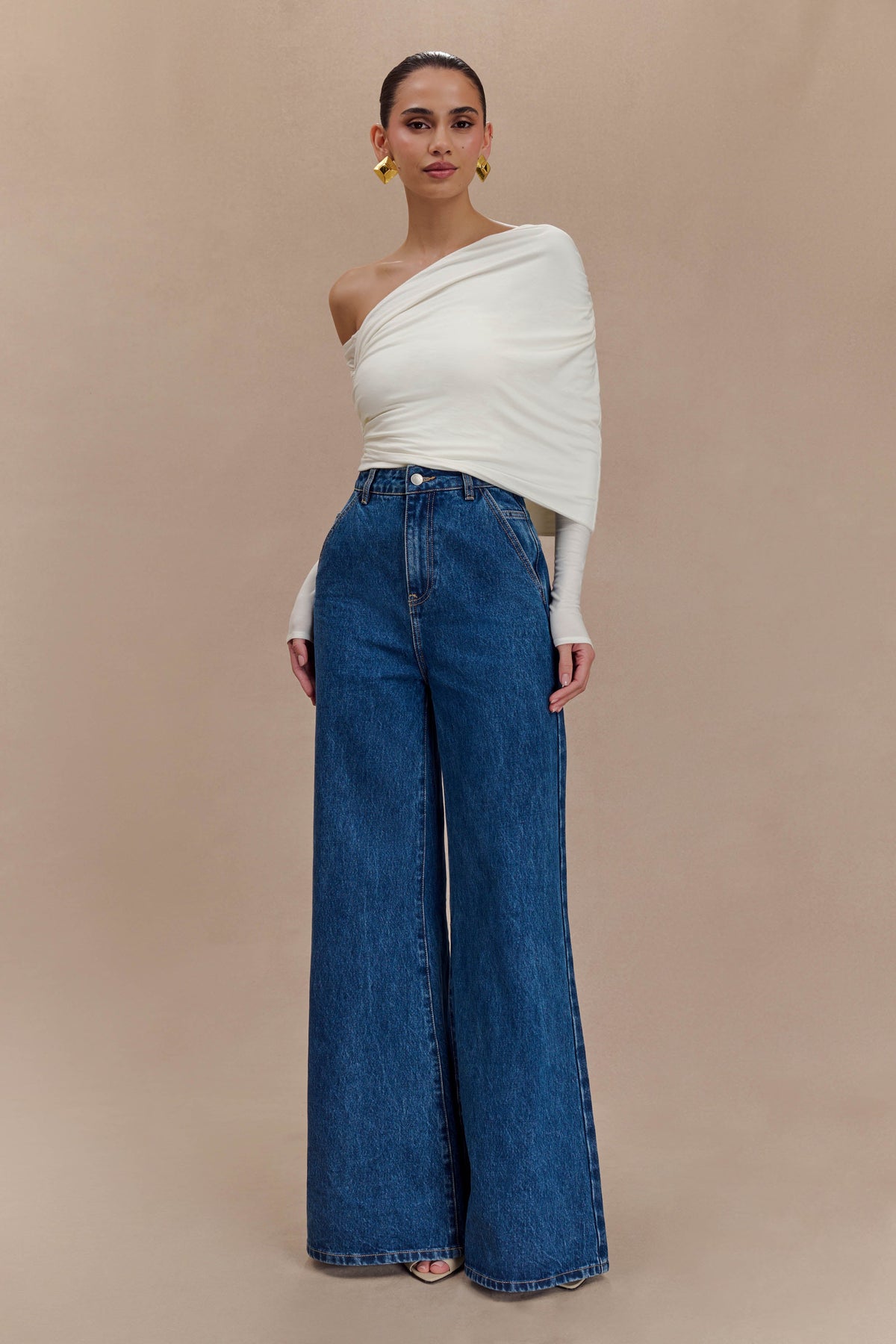 Corinna Modal One Shoulder Top - Ivory #6