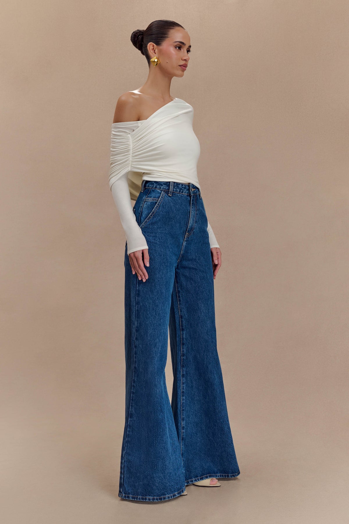 Corinna Modal One Shoulder Top - Ivory #4