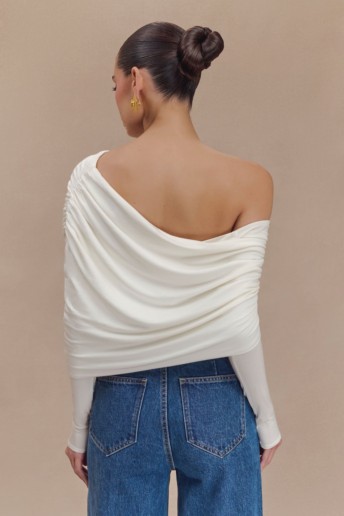 Corinna Modal One Shoulder Top - Ivory #2