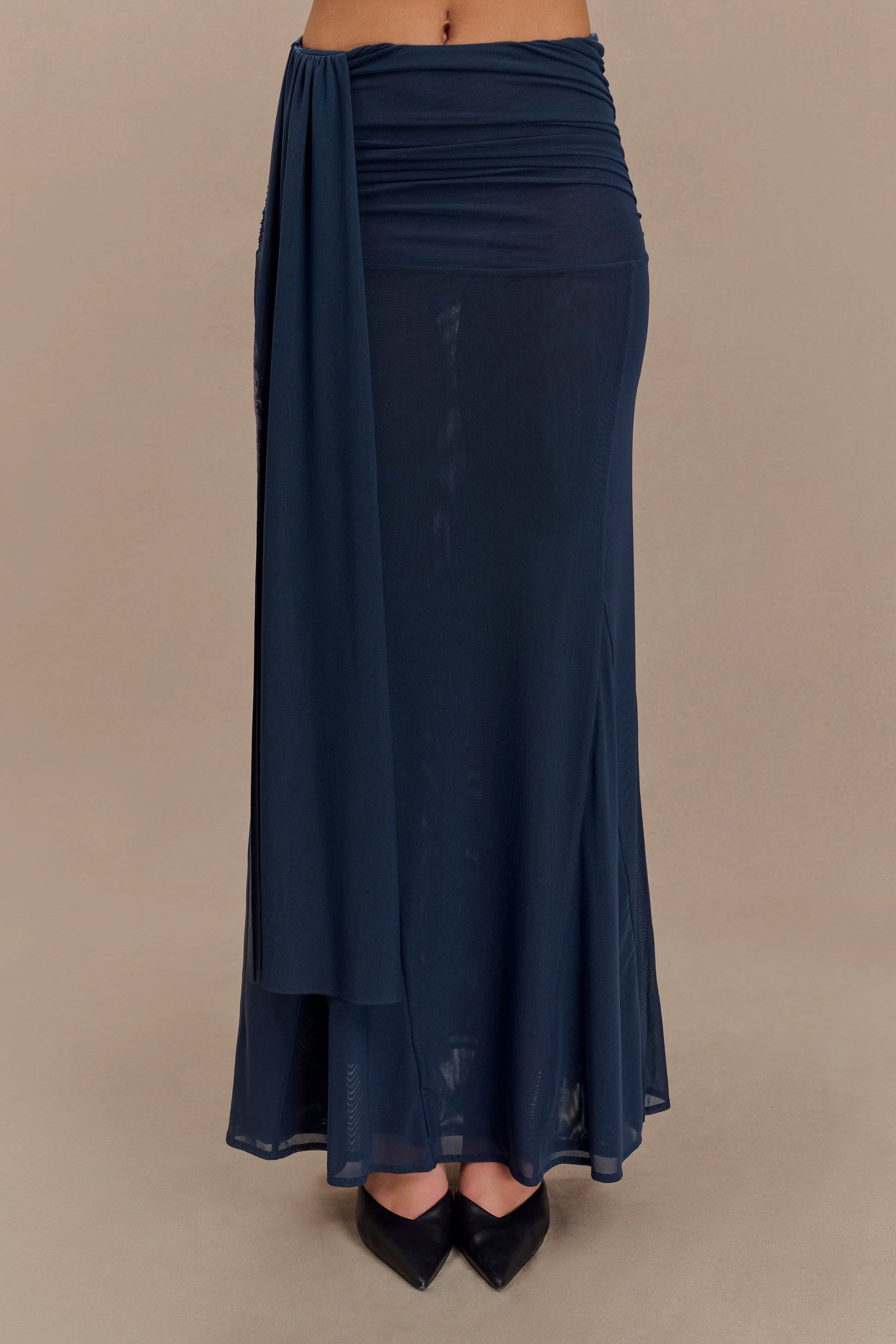 Arna Mesh Maxi Skirt - Midnight Blue #3