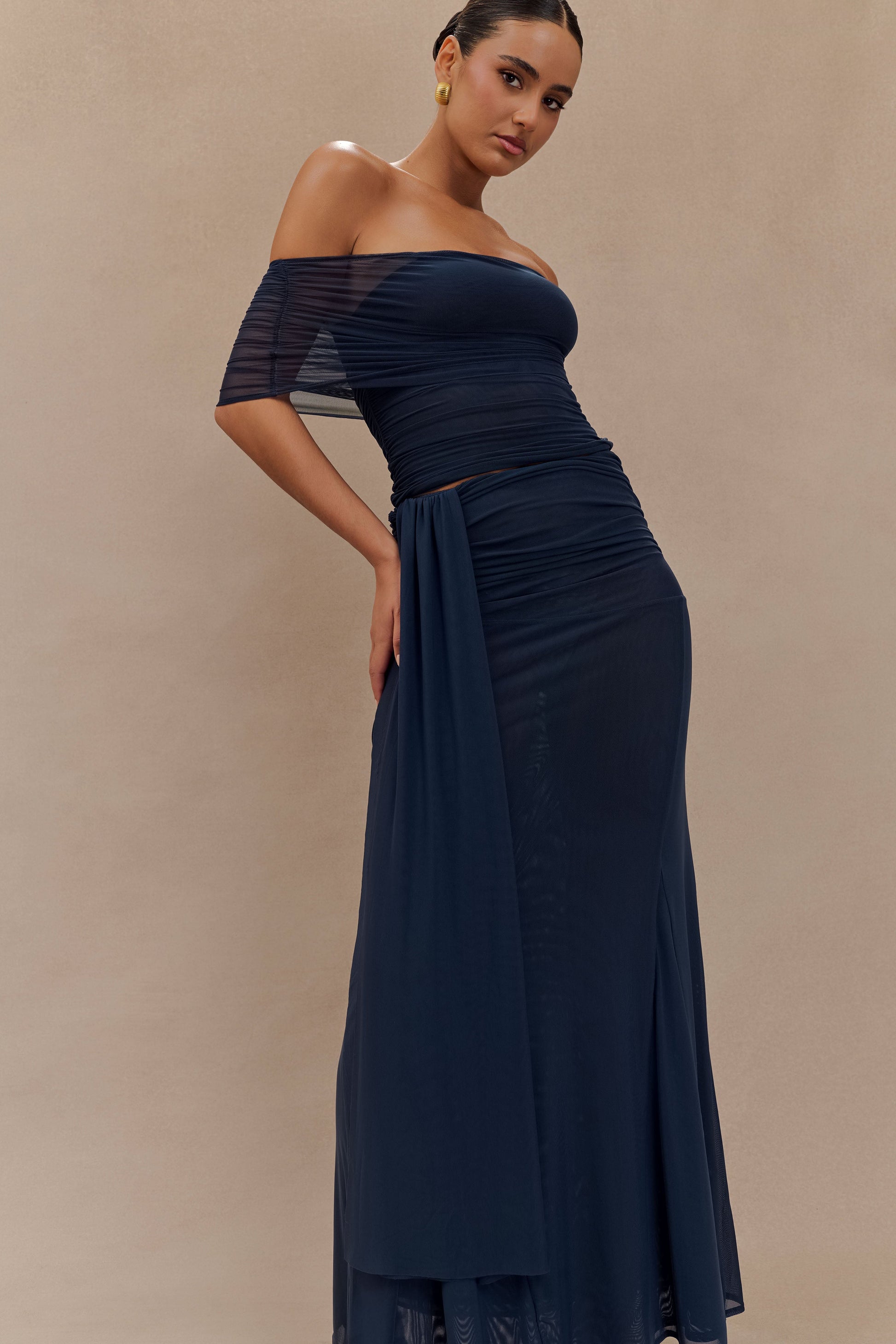 Arna Mesh Maxi Skirt - Midnight Blue #7