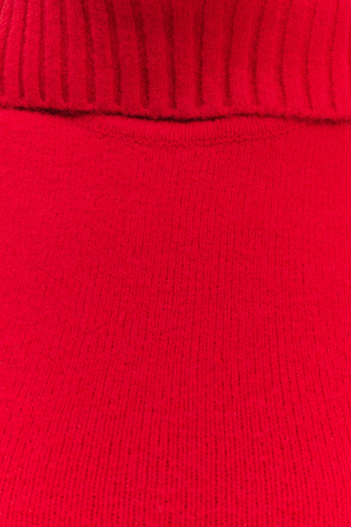 Elise Roll Neck Knit Top - Red #7