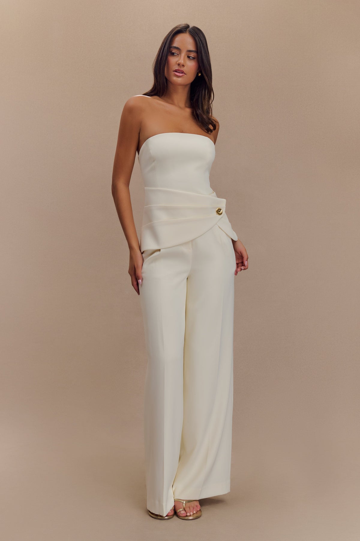 Faith Suiting Wide Leg Pant - Ivory #3