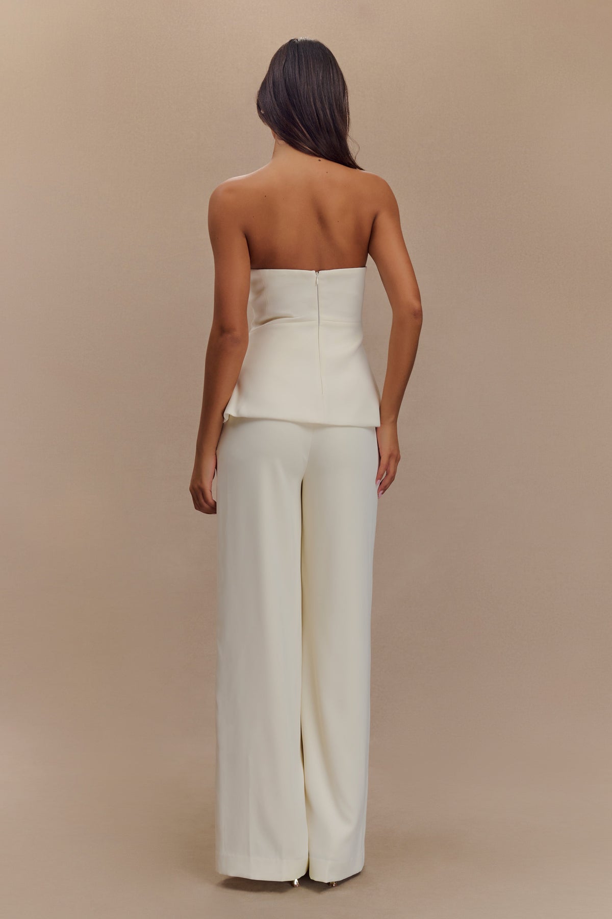 Faith Strapless Suiting Top - Ivory #2