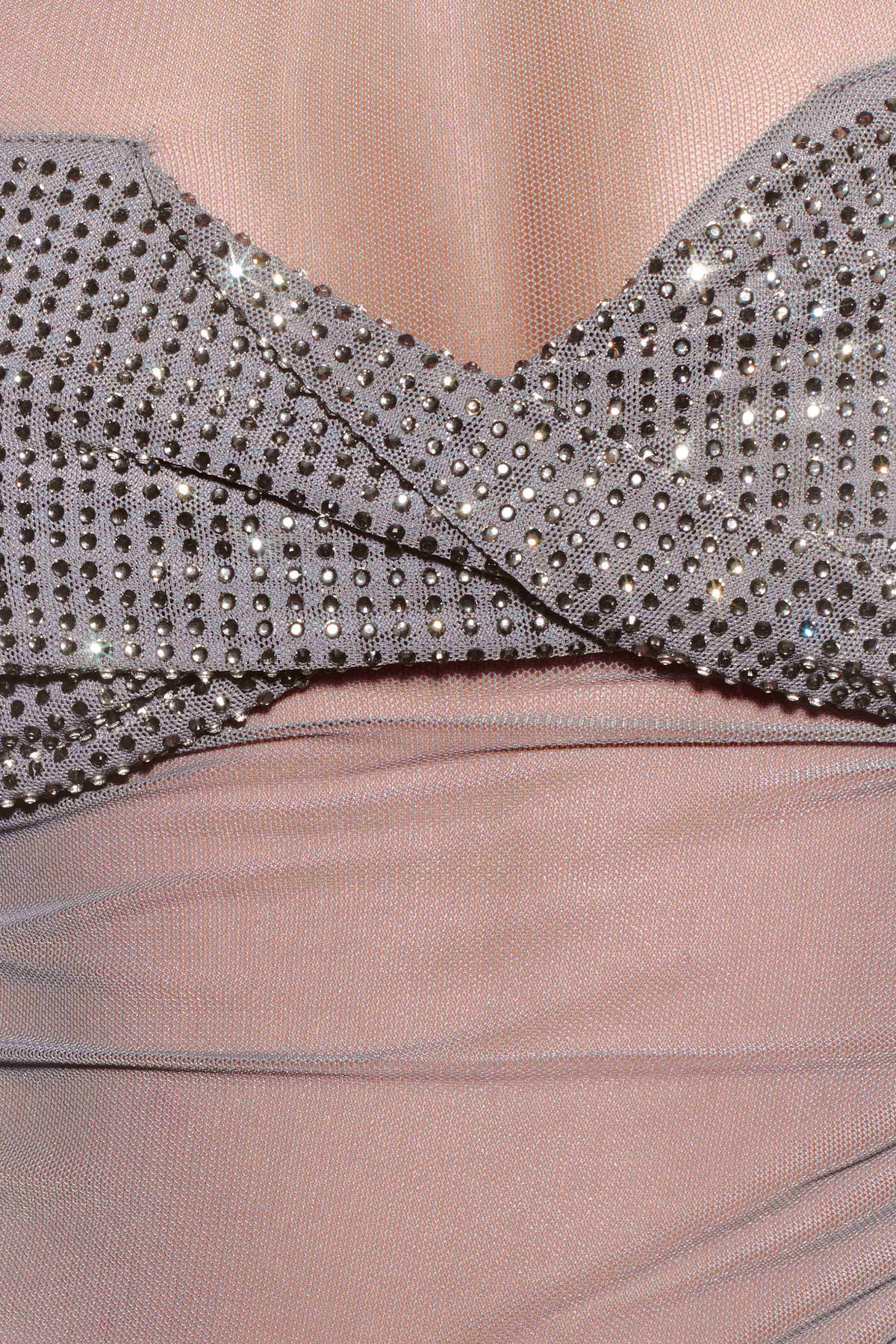 Garcelle Diamante Off Shoulder Top - Gunmetal #6