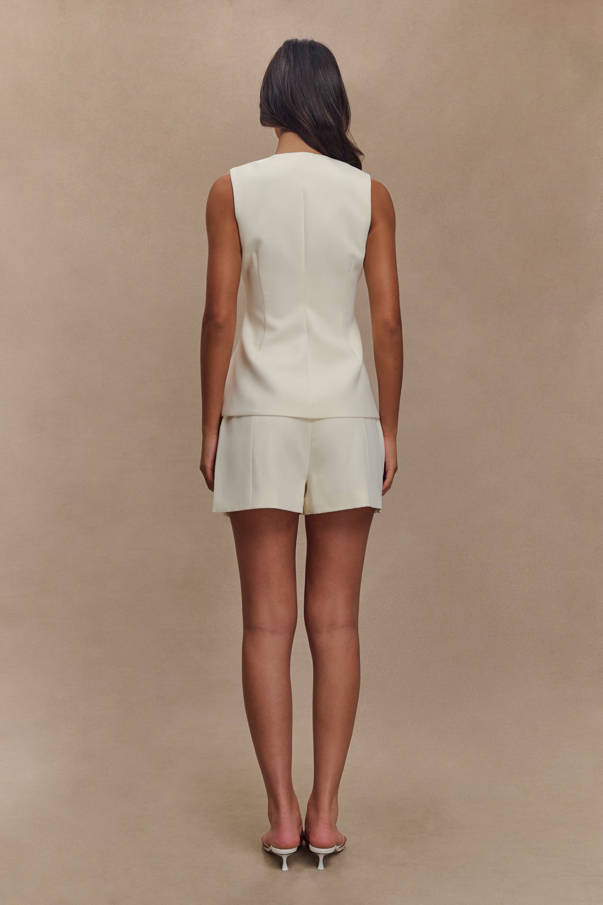Katelyn Short Sleeve Suiting Top - Ivory #7