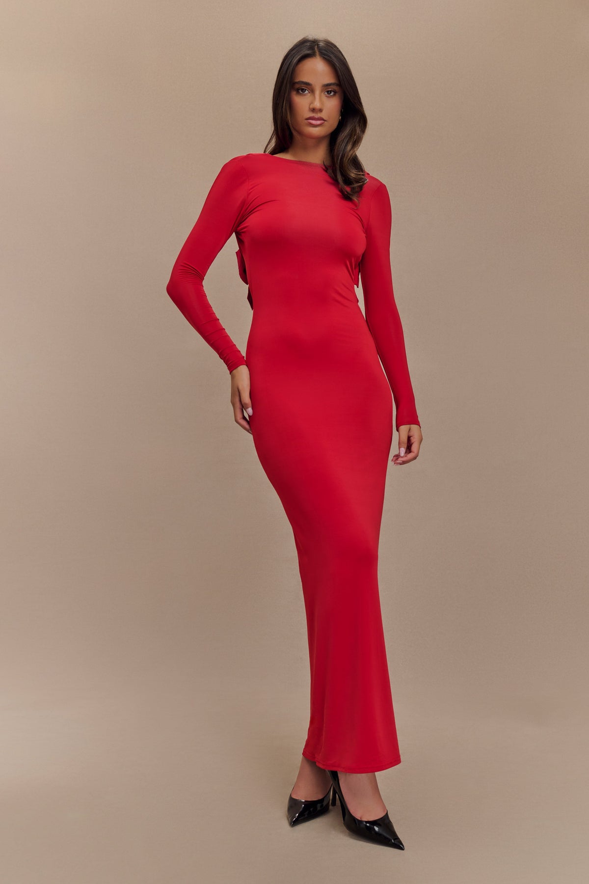 Bennett Slinky Long Sleeve Maxi Dress - Ruby #5