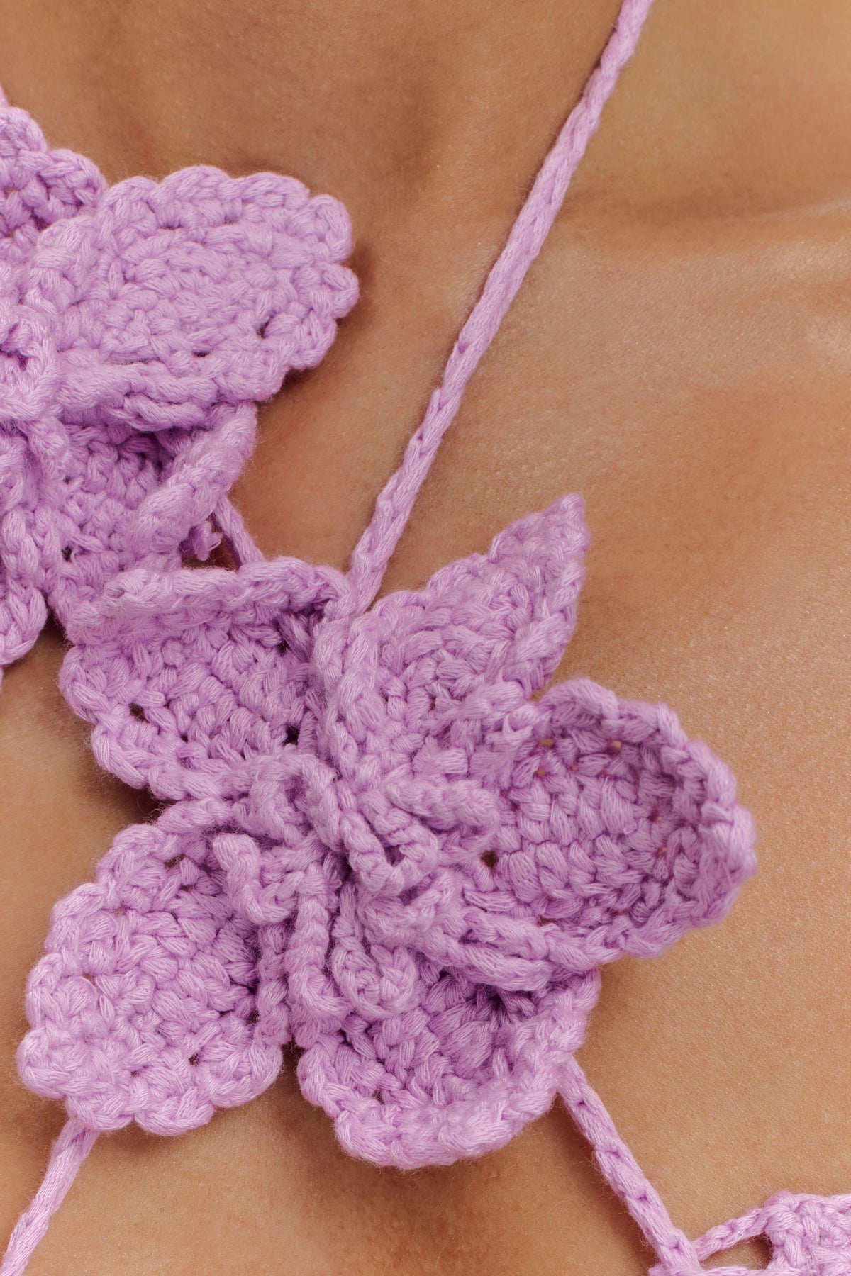 River Floral Crochet Bikini Top - Lilac #7