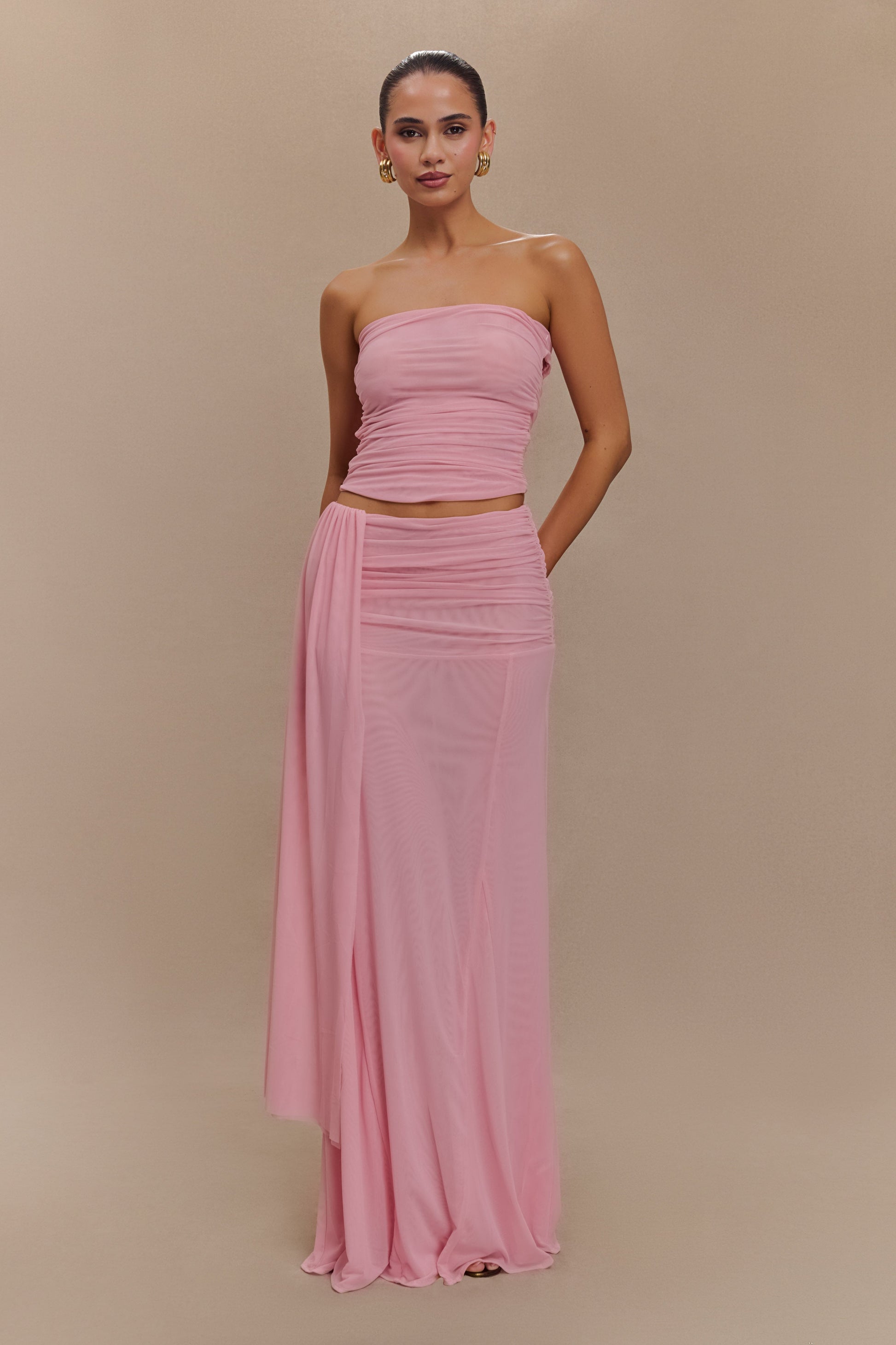 Arna Mesh Maxi Skirt - Candy Pink #6