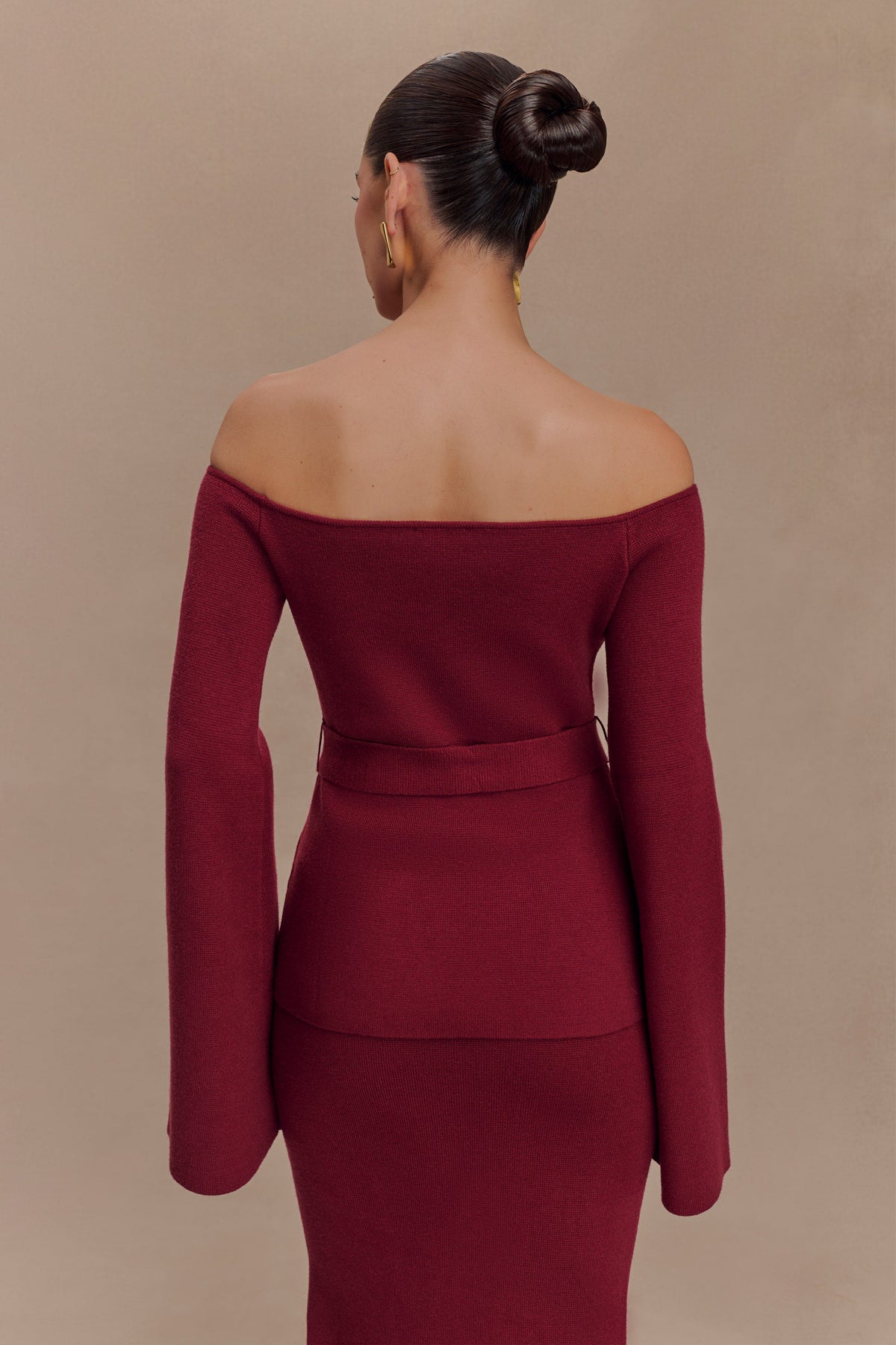 Kyle Off Shoulder Knit Top - Cherry Red #2