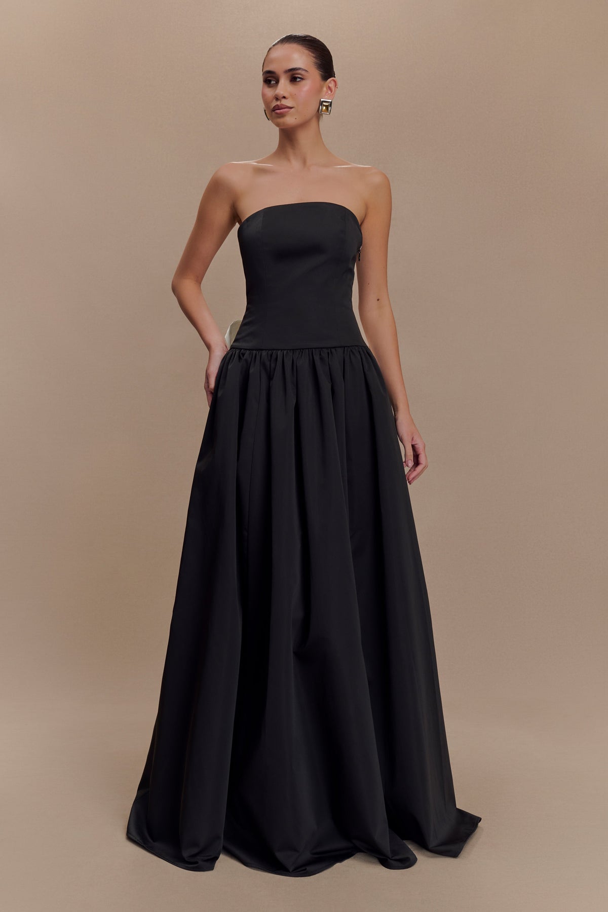 Frances Strapless Bow Maxi Dress - Black #6
