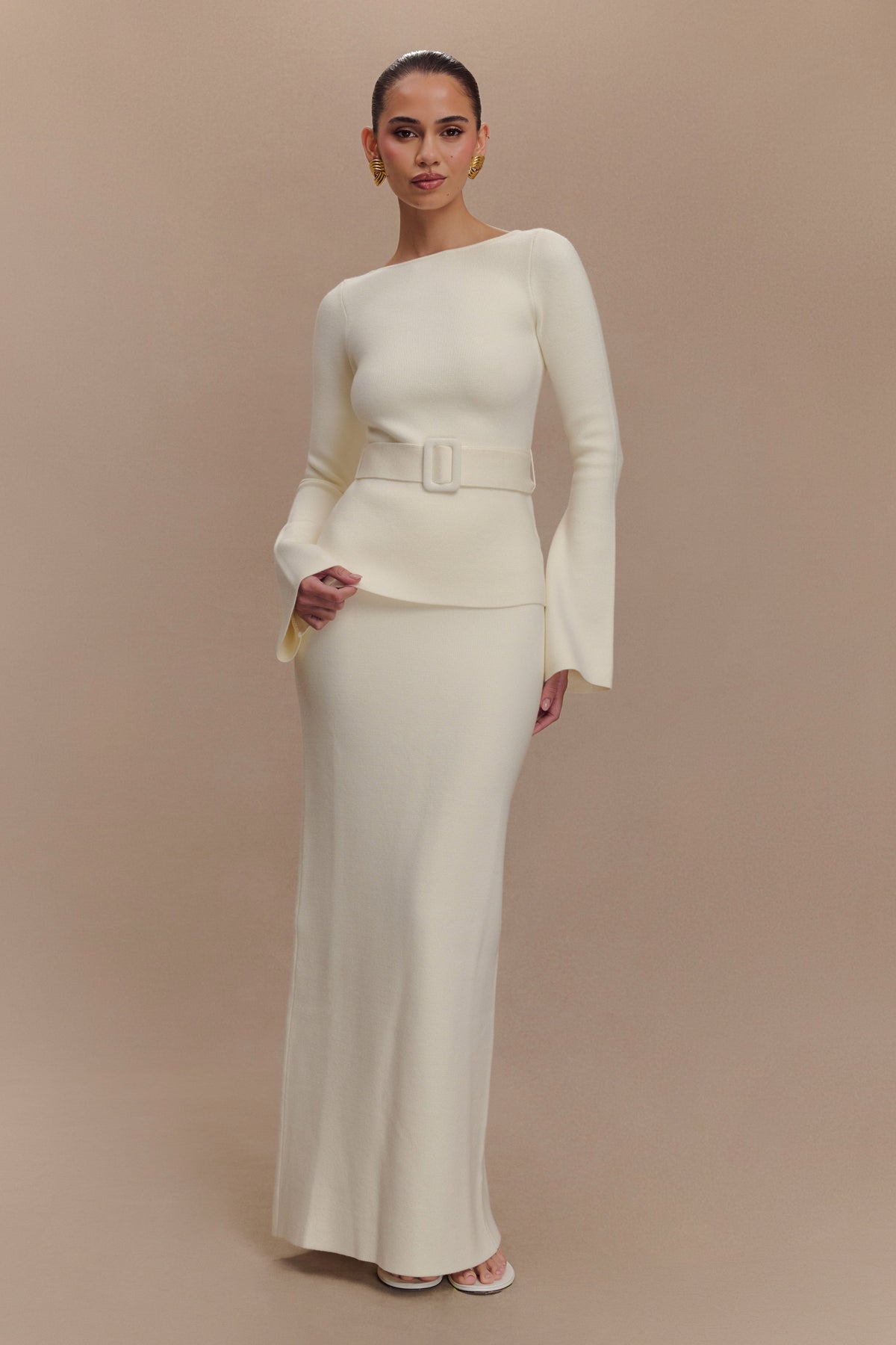 Justine Belted Knit Top - Ivory #6