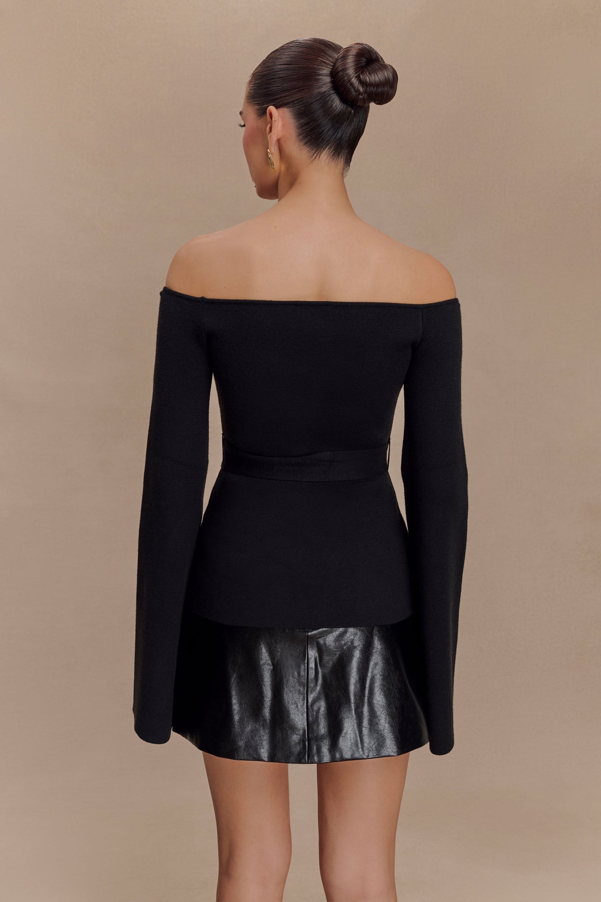 Kyle Off Shoulder Knit Top - Black #2