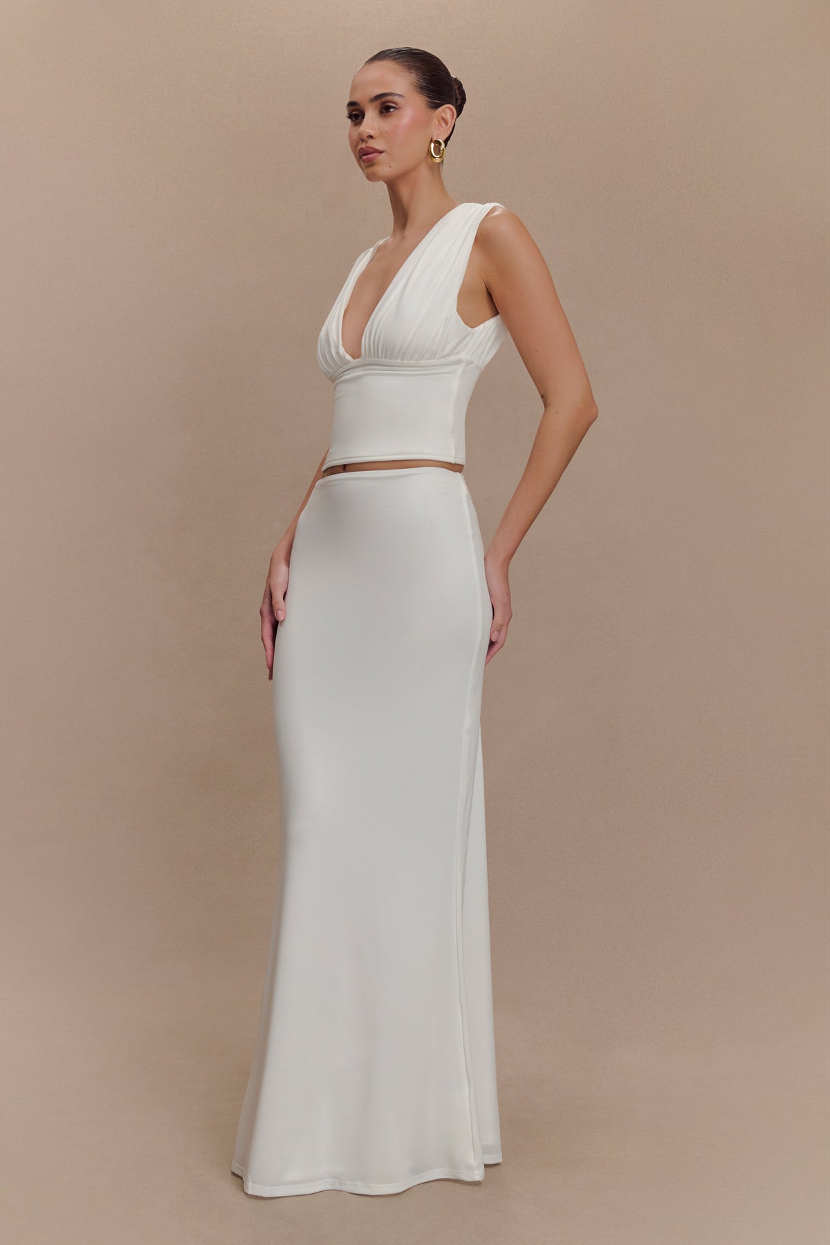 Kerrigan Slinky Ruched Sleeveless Top - White #4
