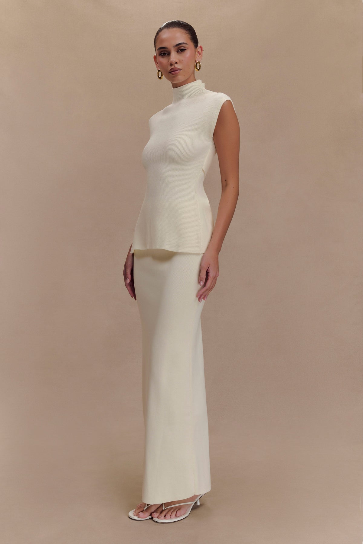 Maxine Knit Open Back Top - Ivory #4