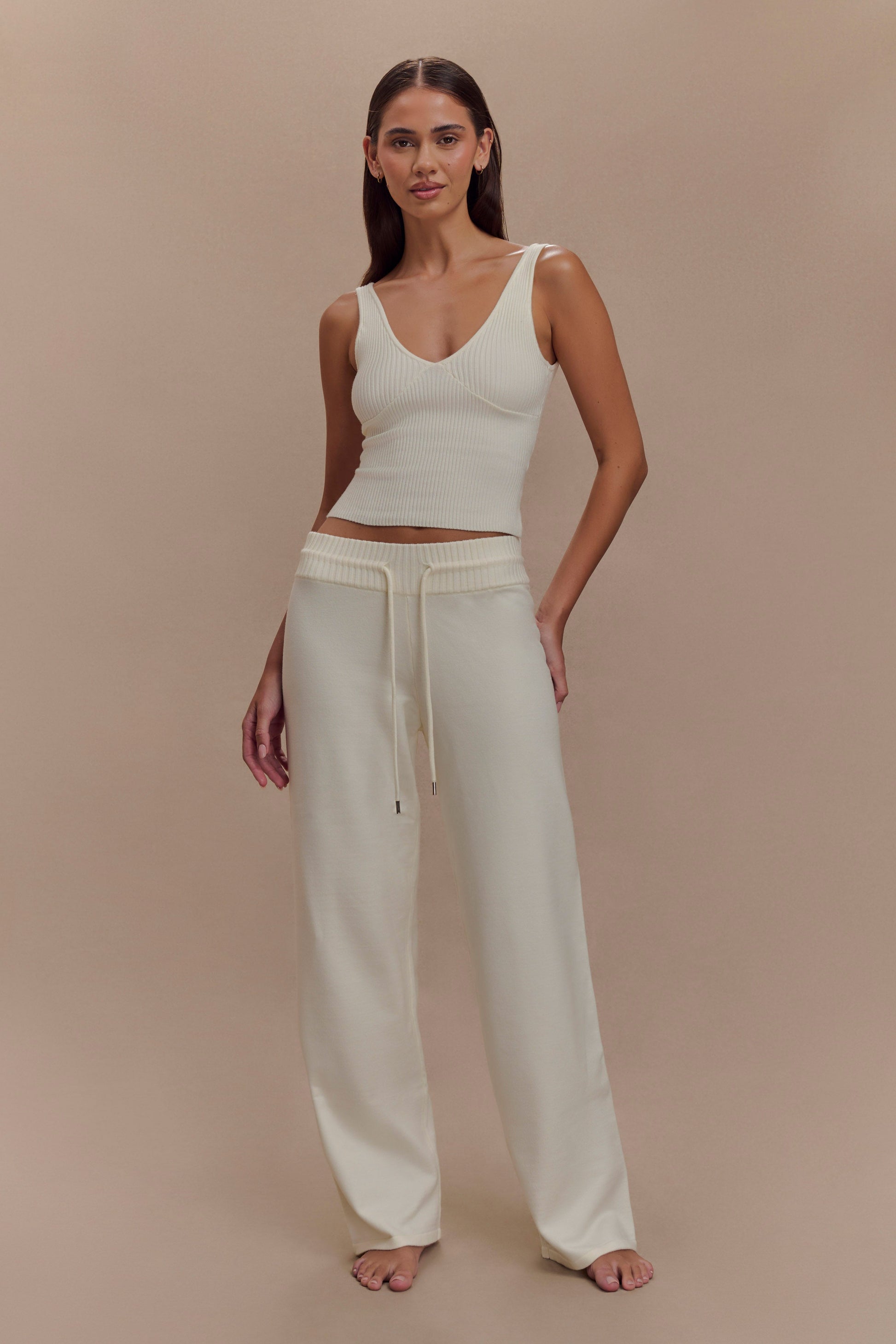 Natalya Knit Wide Leg Pants - Ivory #6