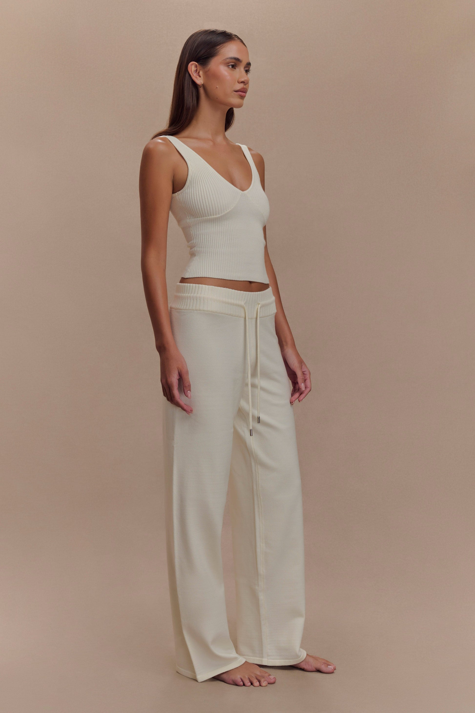 Natalya Knit Wide Leg Pants - Ivory #5