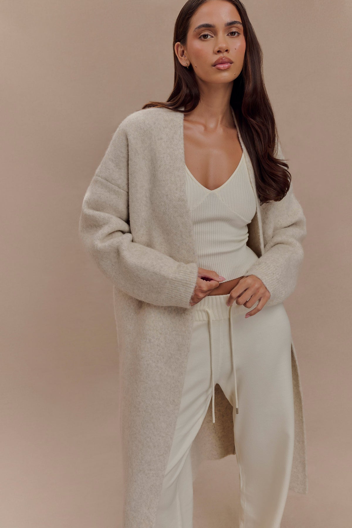 Benson Maxi Knit Cardigan - Cream Marle #3