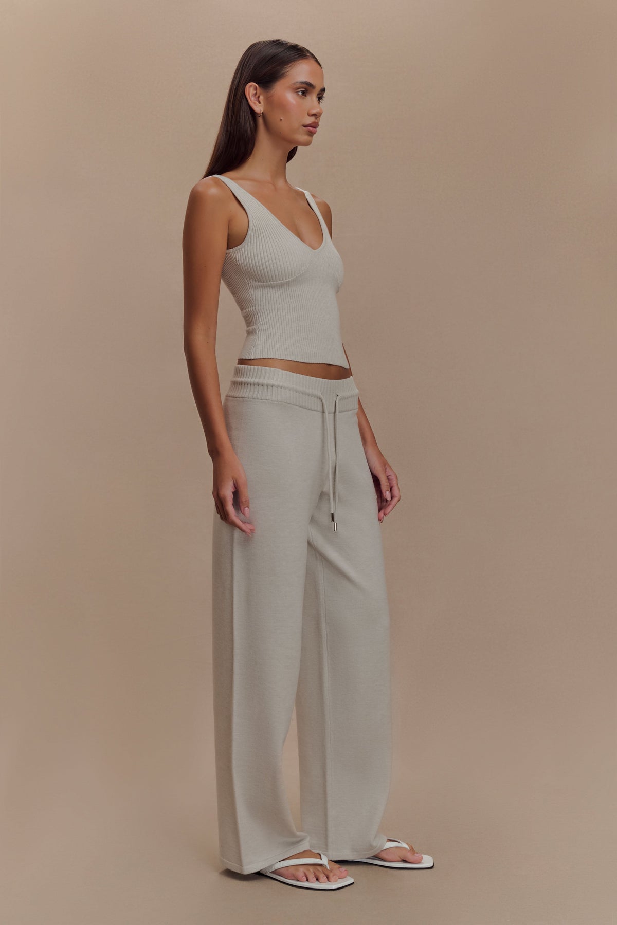 Natalya Ribbed Knit Cami Top - Heather Grey Marle #5