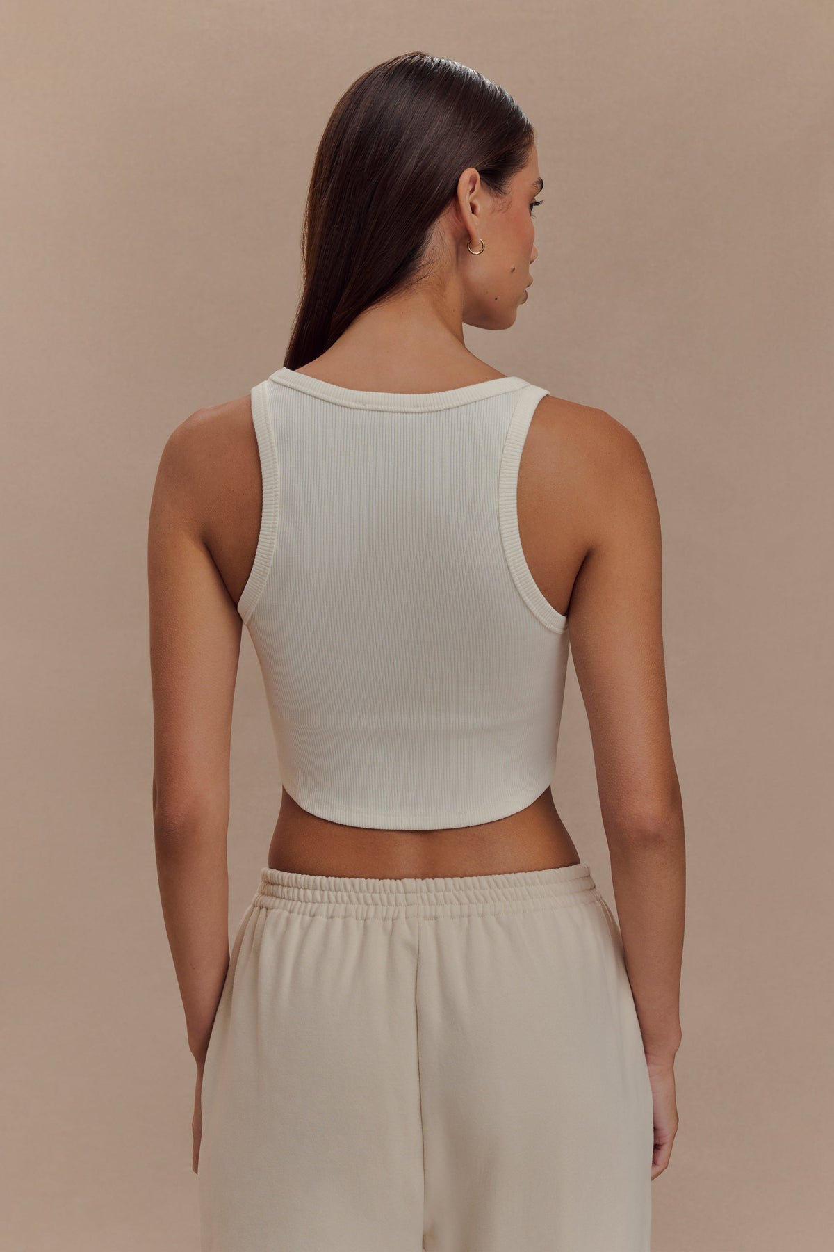 Morgana Ribbed Tank Top - White #3