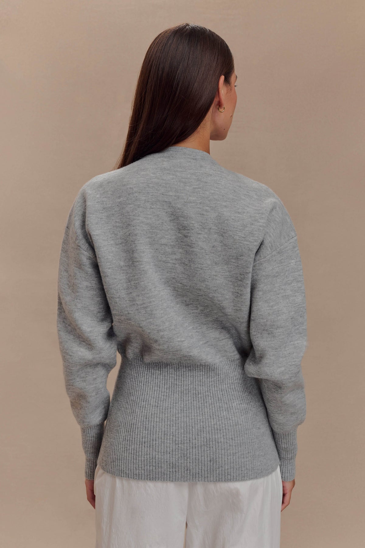 Alexia Buttoned Oversized Cardigan - Grey Marle #3