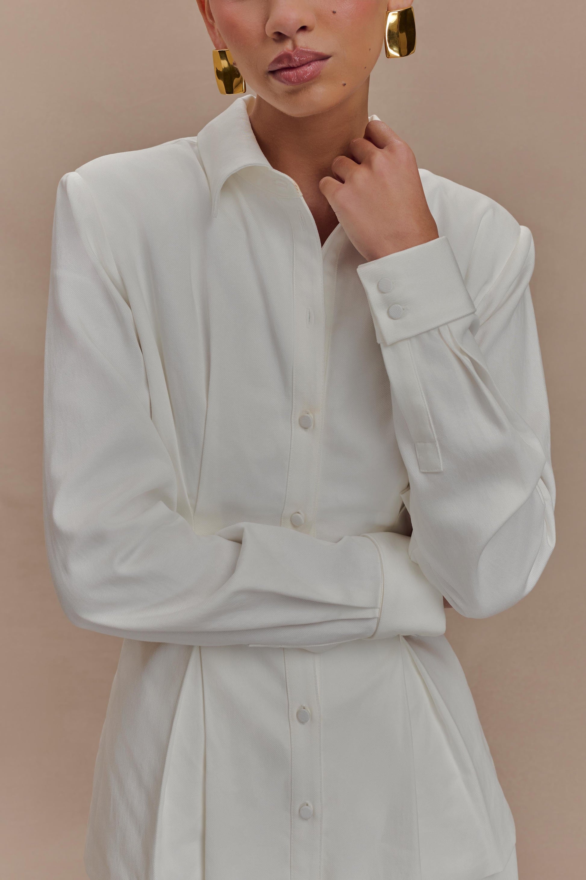 Rhia Oversized Shirt - White #5